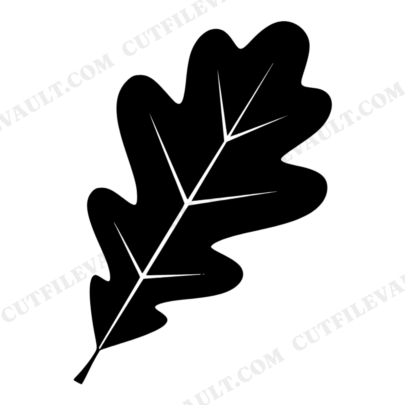Art Deco Oak Leaf SVG PNG, Bold Geometric Autumn Fall Leaf Cut File for Cricut Silhouette, view 1