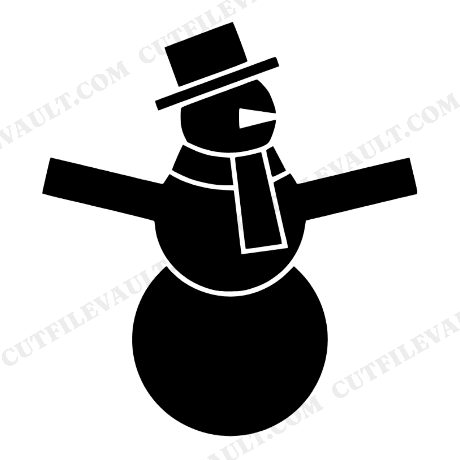 Art Deco Snowman SVG PNG, Geometric Christmas Snowman Cut File, Winter Holiday Decor SVG, view 1