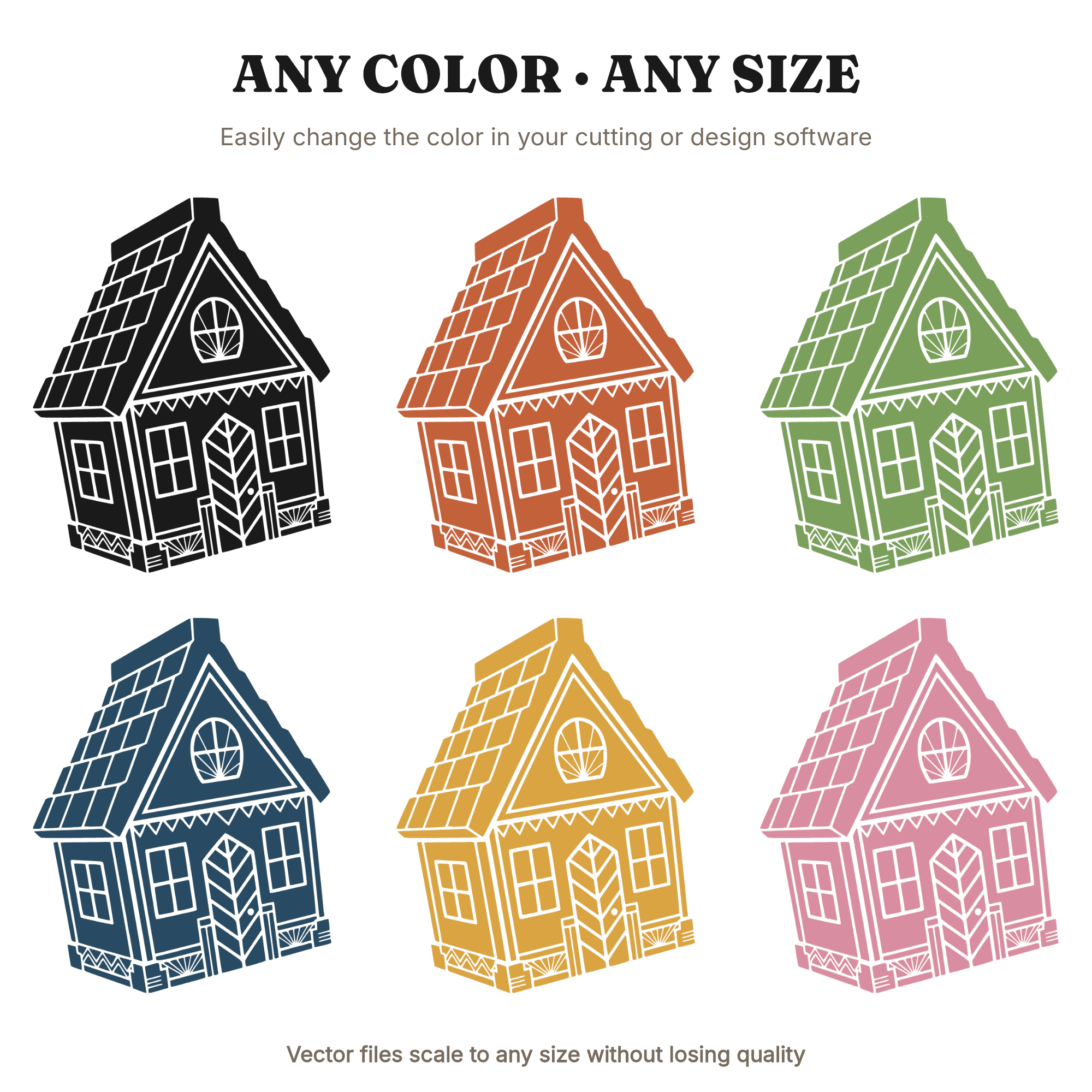Art Deco Gingerbread House SVG PNG, Tilted Geometric Christmas Cut File for Cricut, view 2