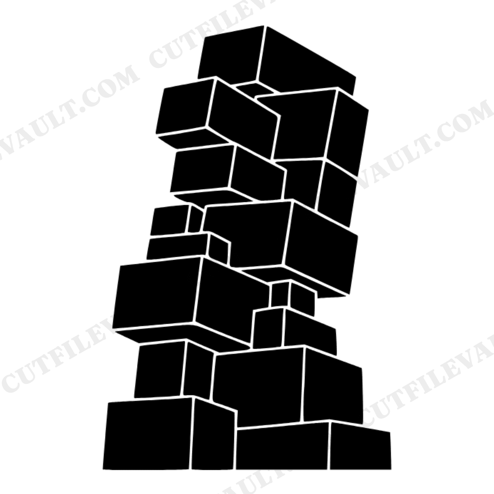 Alphabet Block Tower SVG PNG, Leaning Blocks Cut File, First Birthday Banner, Nursery Name Art, view 1