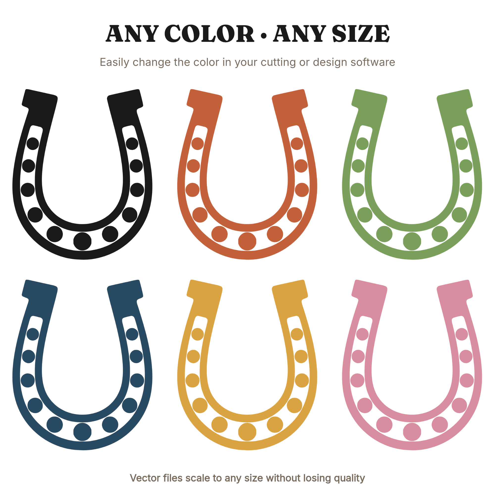 Lucky Horseshoe SVG PNG Gemstone Charm Retro 70s Country Wedding Cut File Vintage Americana, view 2