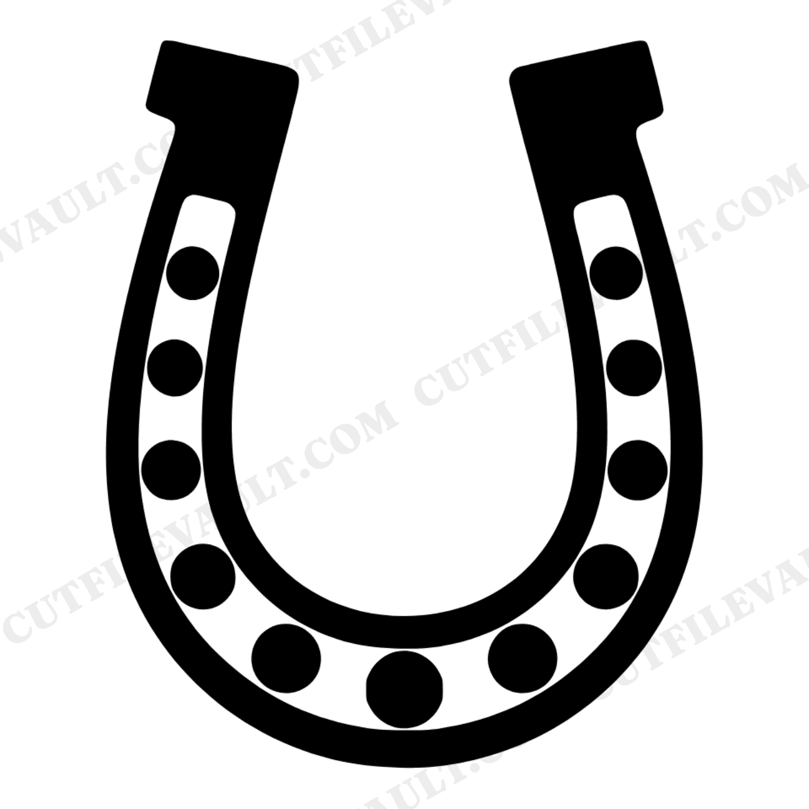 Lucky Horseshoe SVG PNG Gemstone Charm Retro 70s Country Wedding Cut File Vintage Americana, view 1