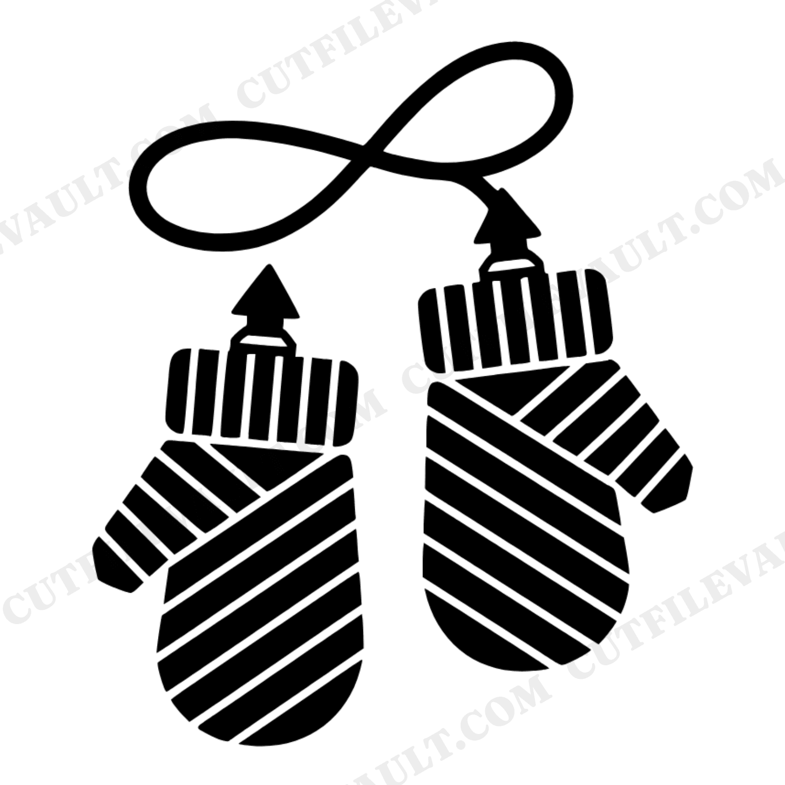 Art Deco Knit Mittens Garland SVG PNG Christmas Nursery Banner Baby Winter Decor Cut File, view 1