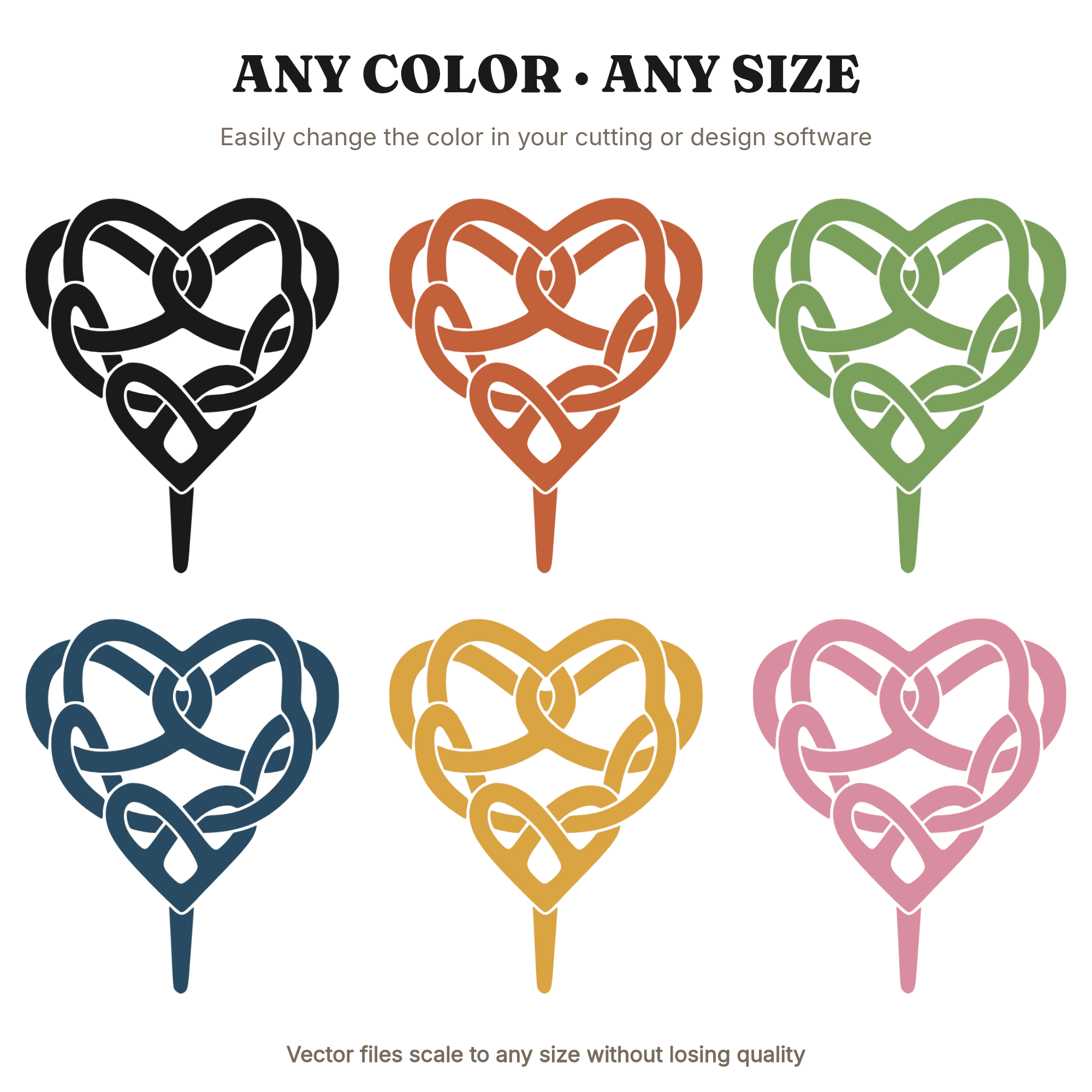 Celtic Love Knot Heart Wedding Cake Topper SVG PNG, Irish Wedding Cake Topper Cut File, view 2
