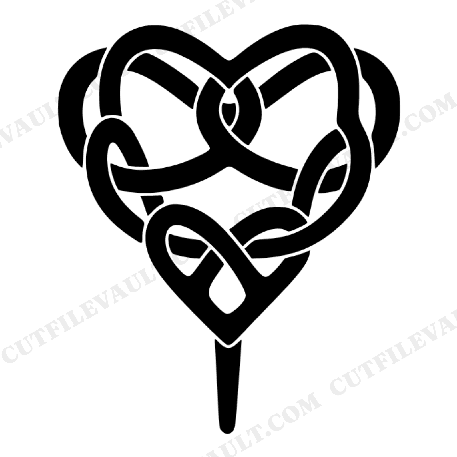 Celtic Love Knot Heart Wedding Cake Topper SVG PNG, Irish Wedding Cake Topper Cut File, view 1