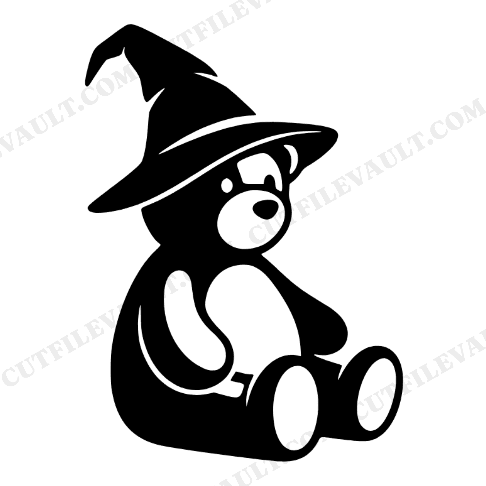 Witchy Bear Blob SVG PNG Halloween Nursery Silhouette Cut File for Cricut Vinyl Wall Decor, view 1
