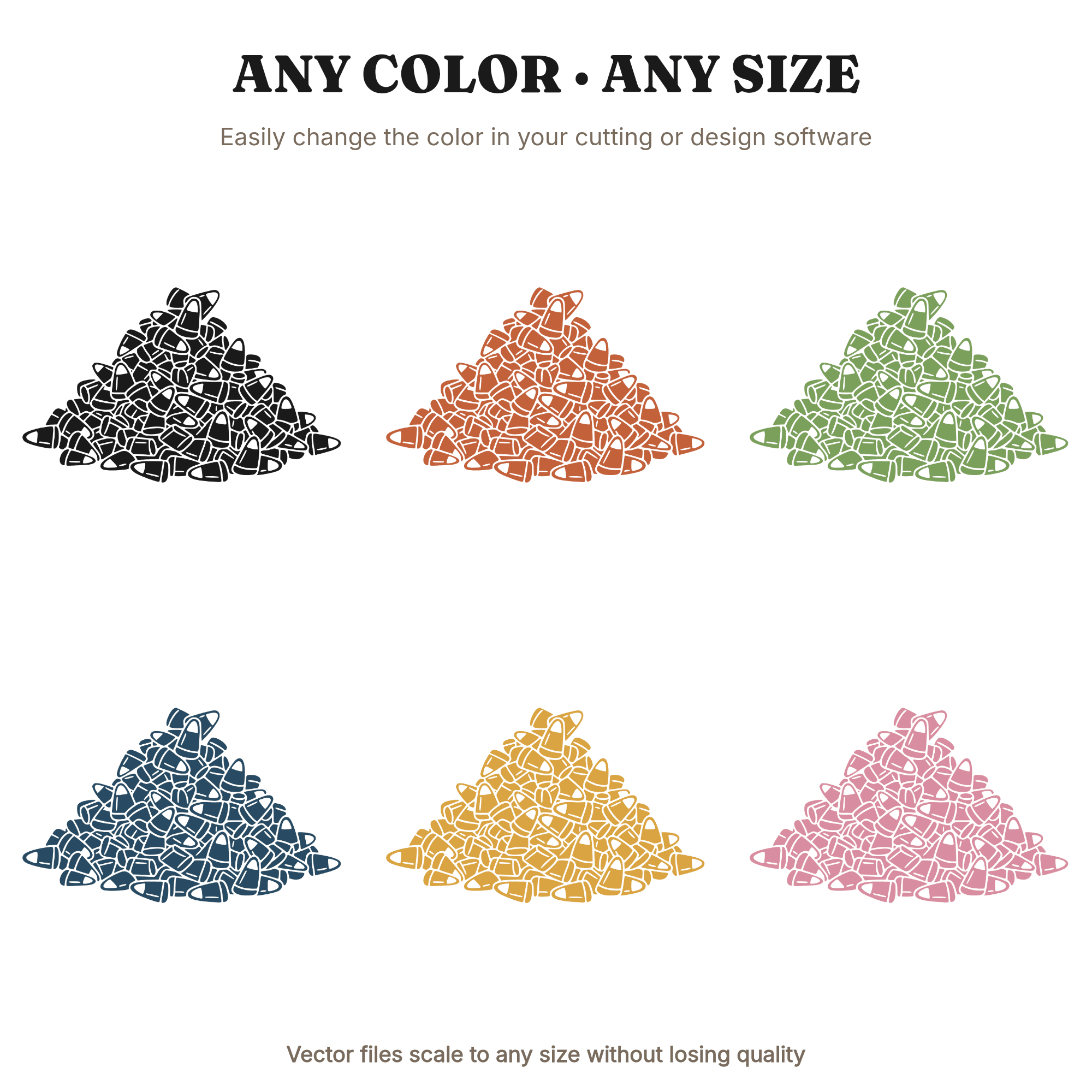 Vintage Botanical Candy Corn Pile SVG PNG, Halloween Candy Scatter Cut File for Cricut, view 2