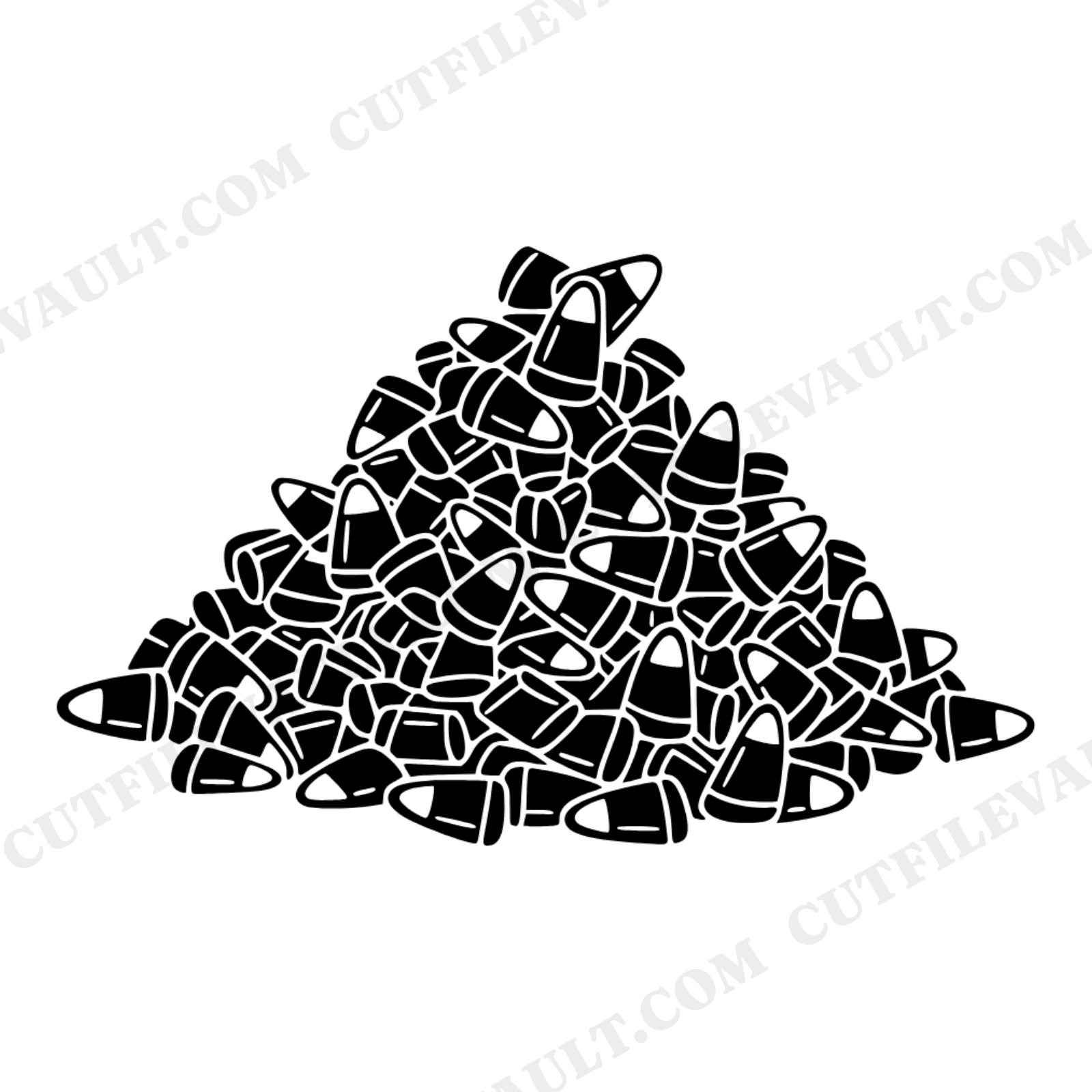 Vintage Botanical Candy Corn Pile SVG PNG, Halloween Candy Scatter Cut File for Cricut, view 1
