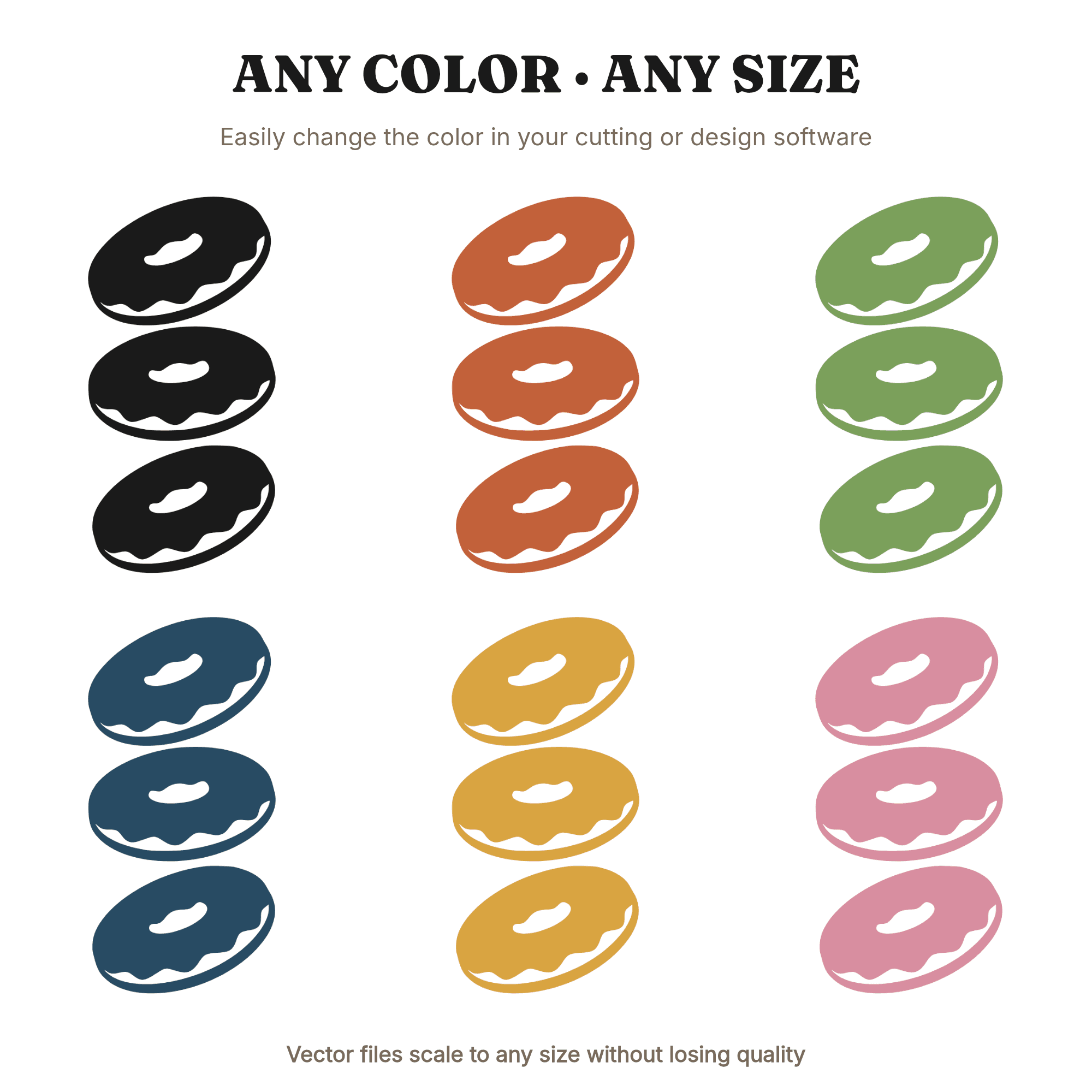 Stacked Donuts SVG PNG, Mid Century Bakery Cut File, Fall Baking Design for Kitchen Towels, view 2