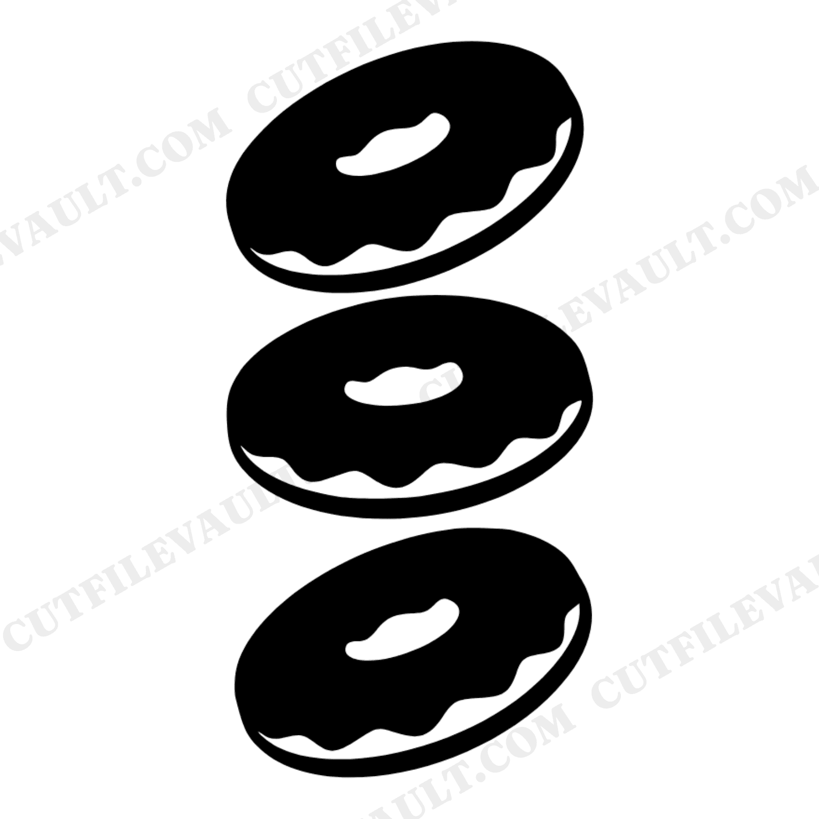 Stacked Donuts SVG PNG, Mid Century Bakery Cut File, Fall Baking Design for Kitchen Towels, view 1