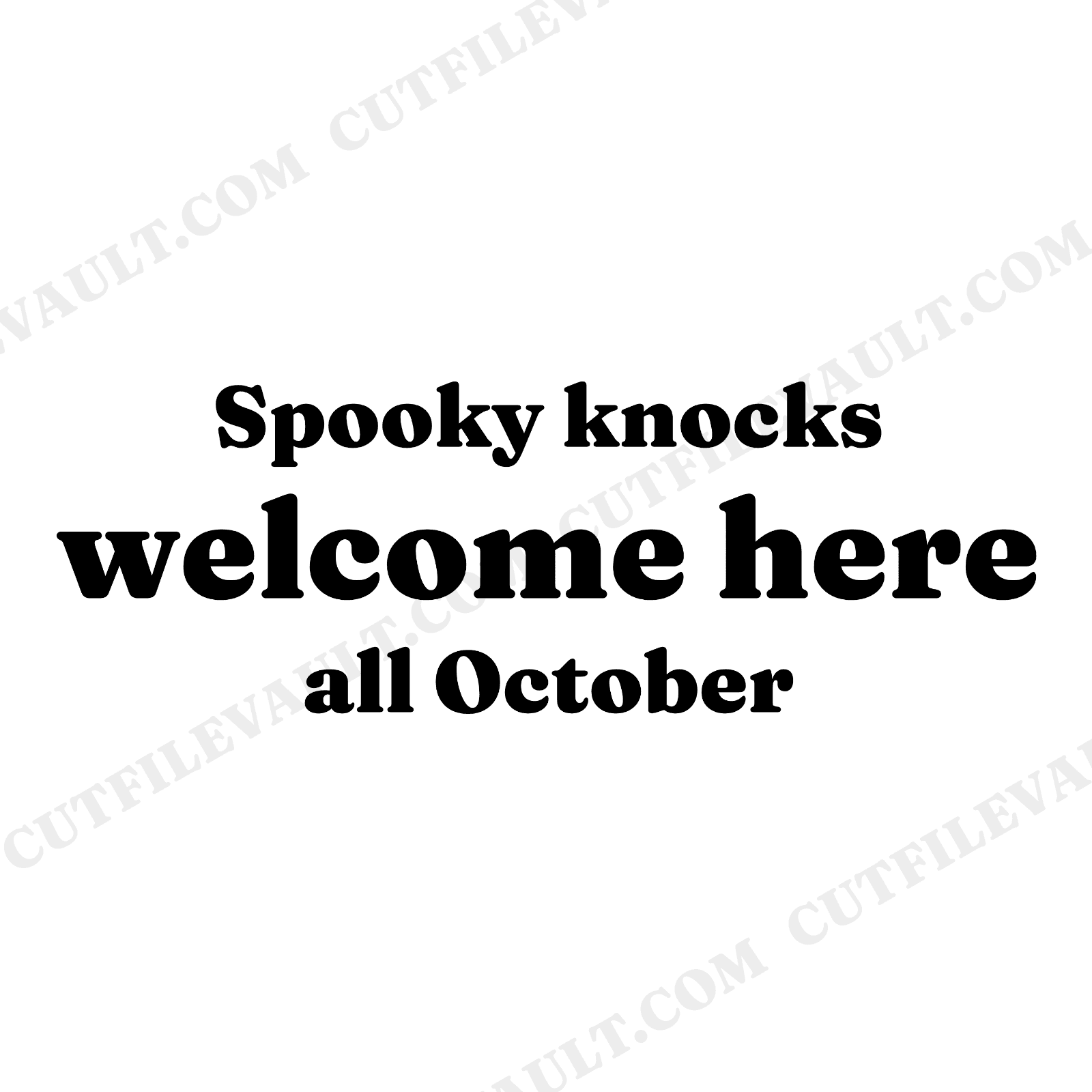 Spooky Knock Scandinavian Pumpkin Halloween Doormat SVG PNG Cut File Trick or Treat, view 1
