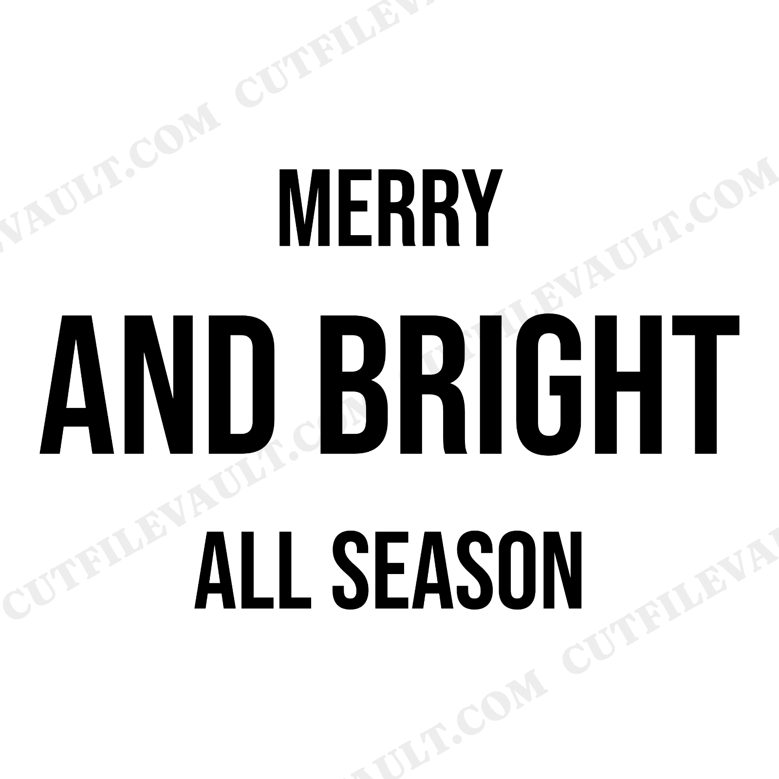 Merry and Bright SVG PNG Retro Varsity Block Christmas Cut File for Cricut Silhouette, view 1