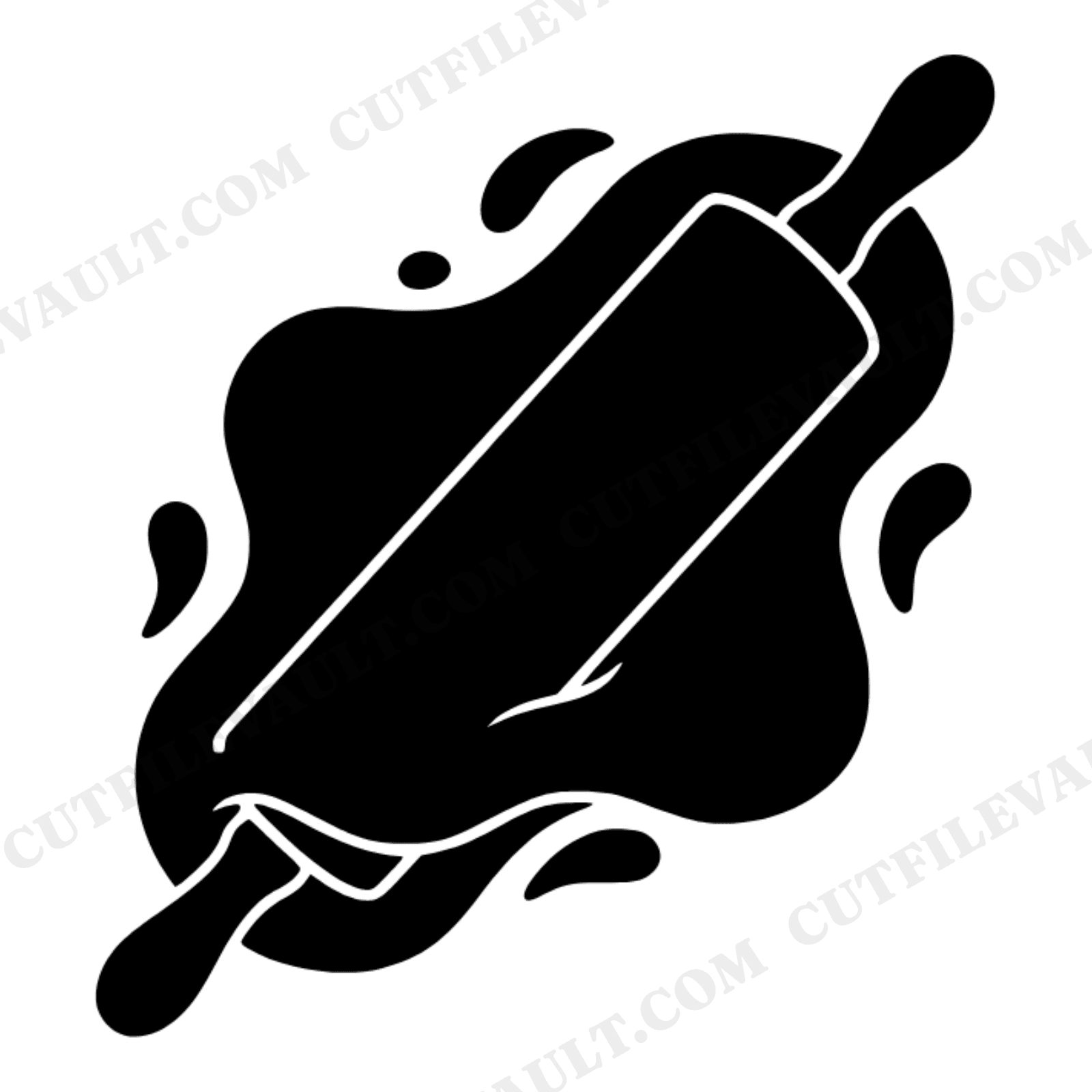 Rolling Pin SVG, Pie Dough Overhead View PNG, Farmhouse Kitchen Decor Cut File, Baking Wall Art