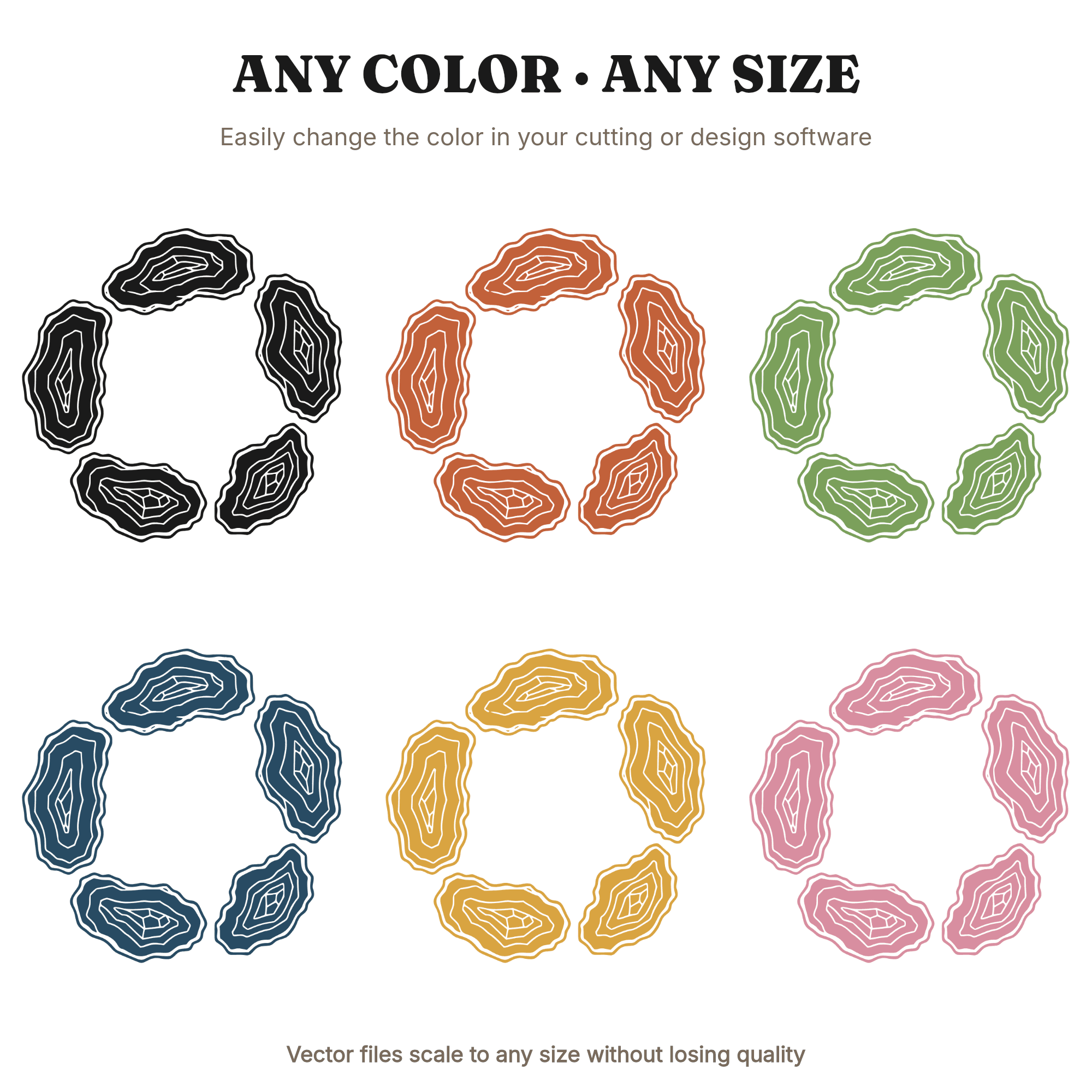 Celestial Geode Wreath SVG PNG, Crystal Wreath Cut File, Mystical Geode Circle Design, view 2