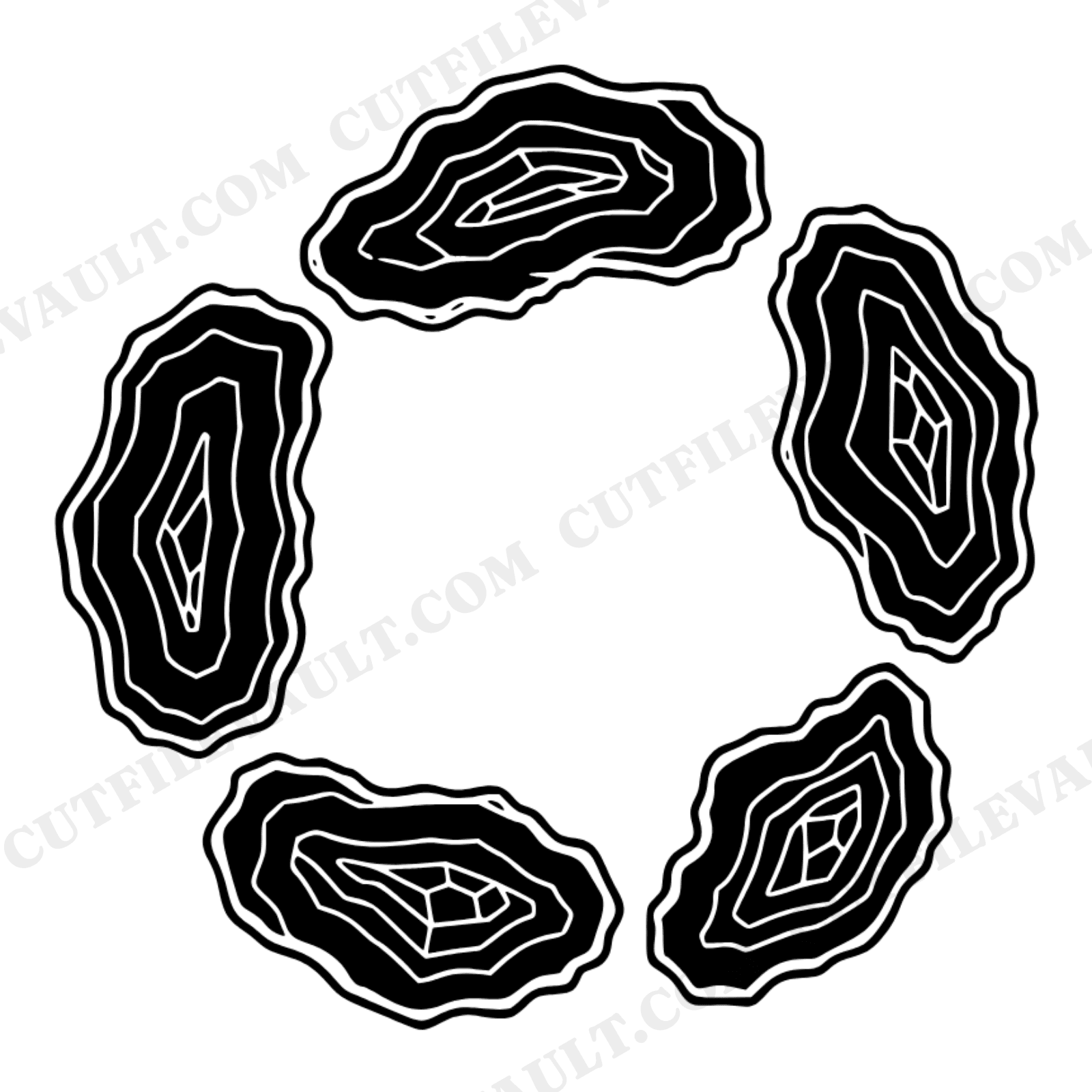Celestial Geode Wreath SVG PNG, Crystal Wreath Cut File, Mystical Geode Circle Design, view 1