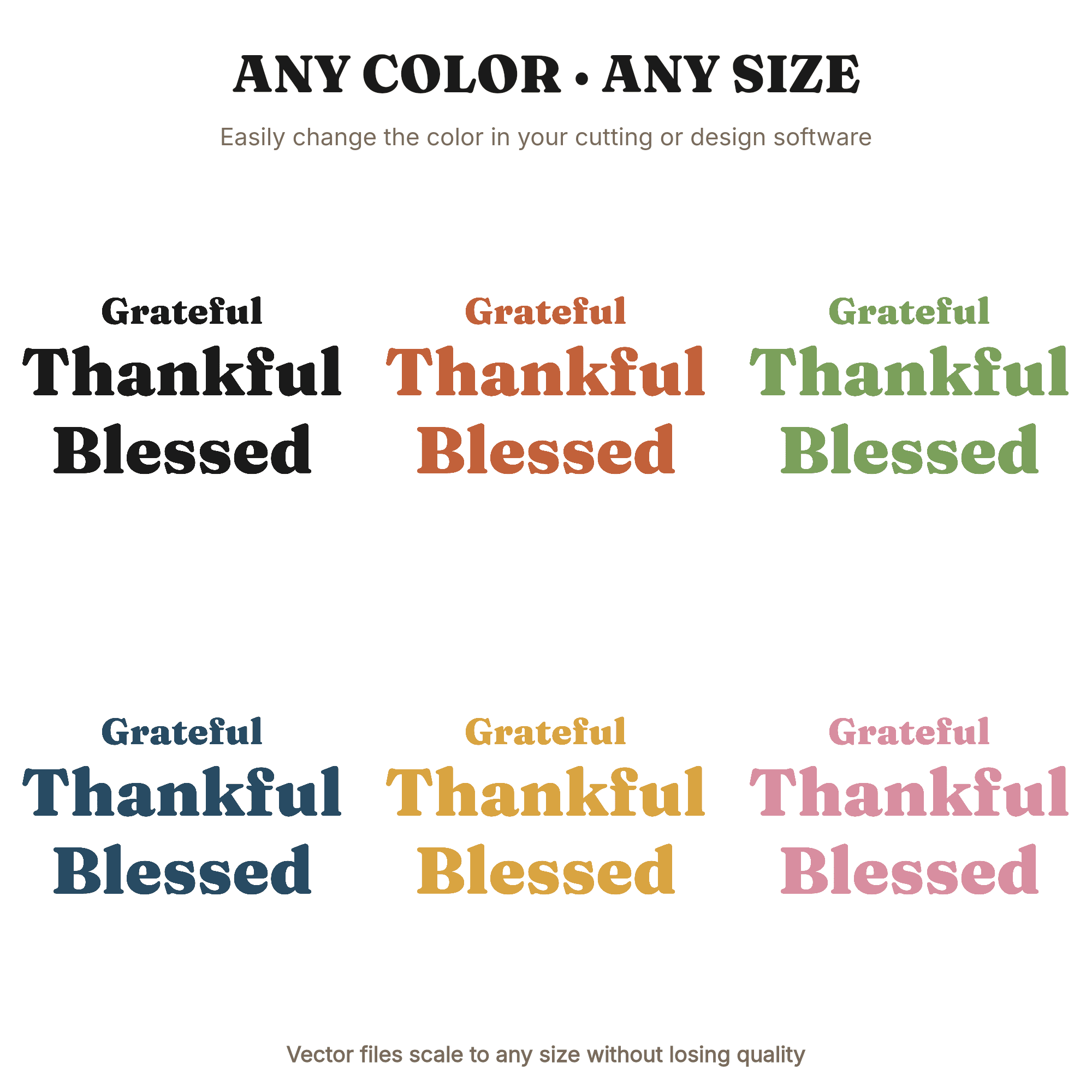 Grateful Thankful Blessed SVG PNG, Thanksgiving Sign SVG, Farmhouse Kitchen Decor Cut File, view 2