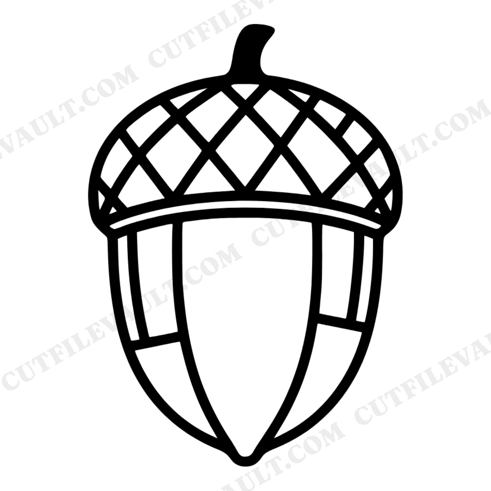 Geometric Stained Glass Acorn SVG PNG Autumn Harvest Scandinavian Line Art Cut File, view 1