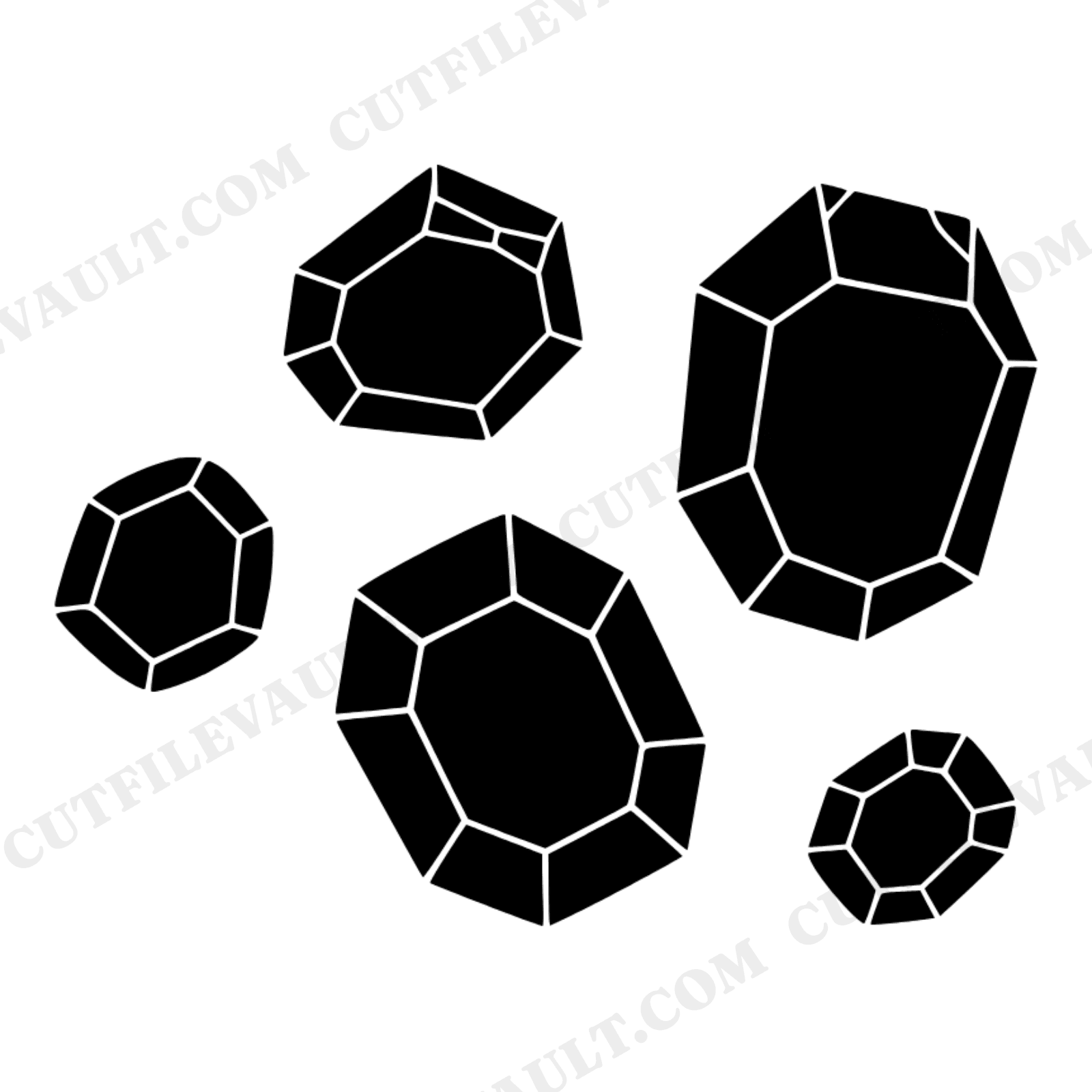 Mystic Crystal Scatter SVG PNG, Raw Gemstone Cut File, Celestial Uncut Stone Clipart Design, view 1