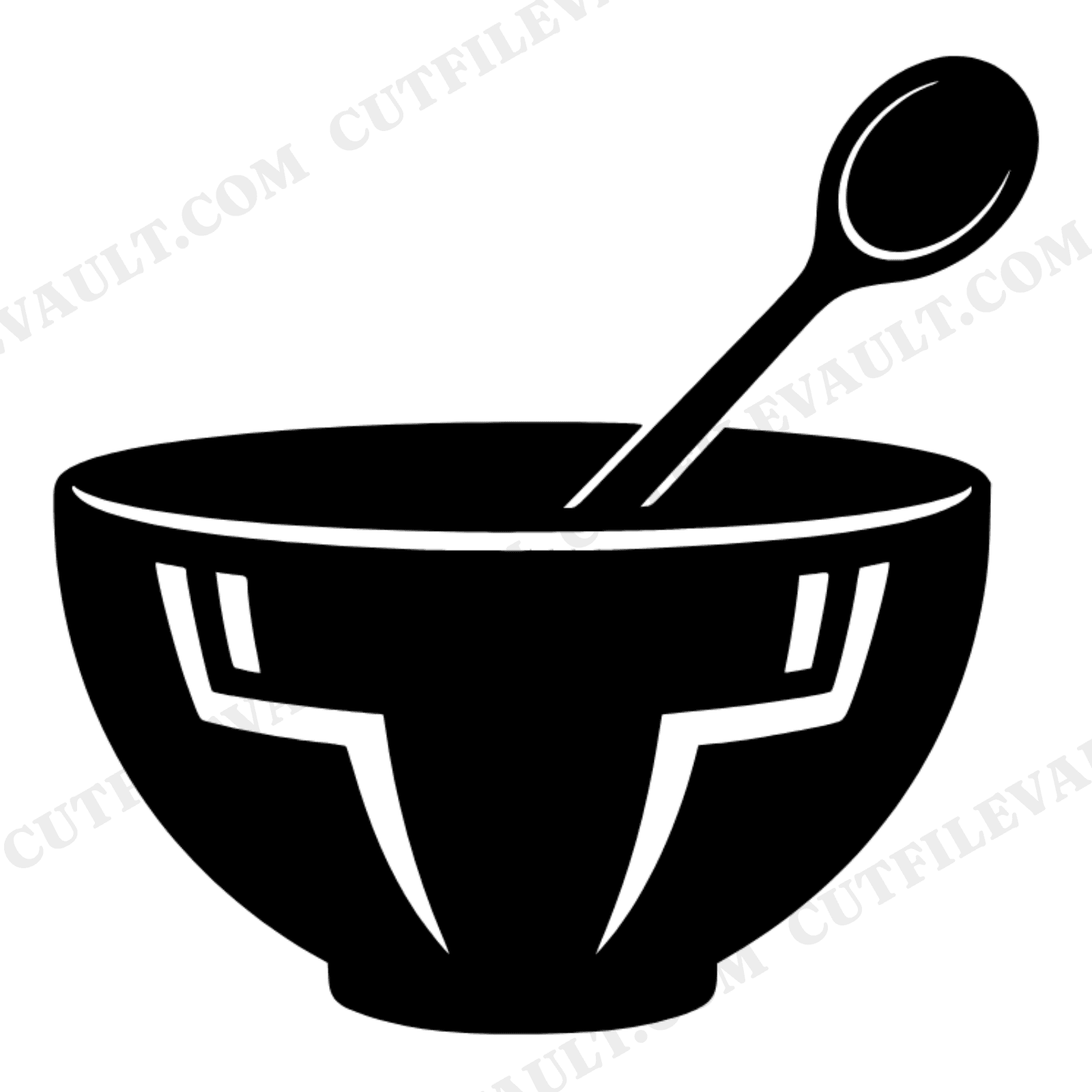 Art Deco Mixing Bowl SVG PNG, Wooden Spoon Fiesta Cooking Cut File, Cinco de Mayo Party Decor, view 1