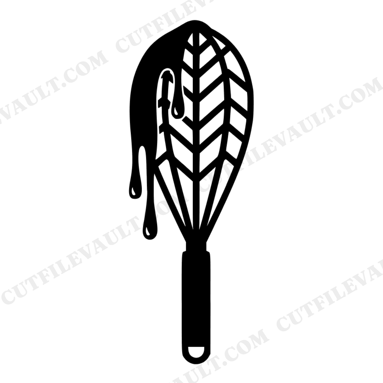 Art Deco Whisk SVG PNG, Batter Dripping Whisk Cut File, Geometric Baker SVG for Pumpkin Spice, view 1