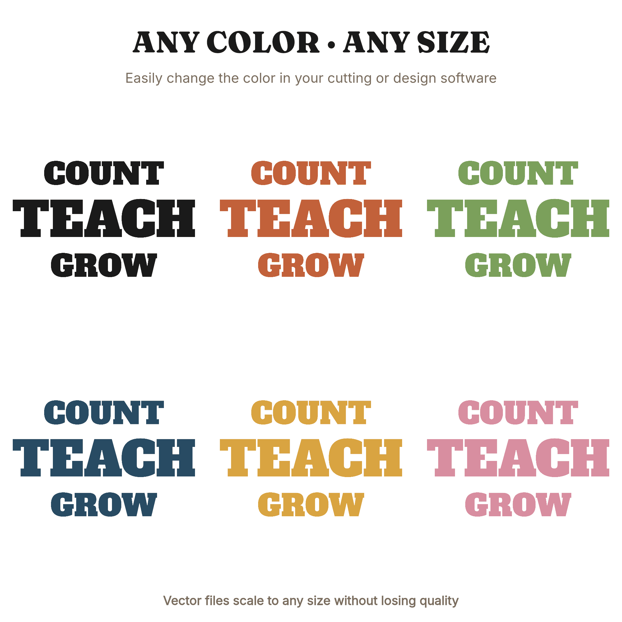 Count Teach Grow SVG PNG Math Teacher Retro 70s Groovy Bubble Numbers Back to School Cut File, view 2