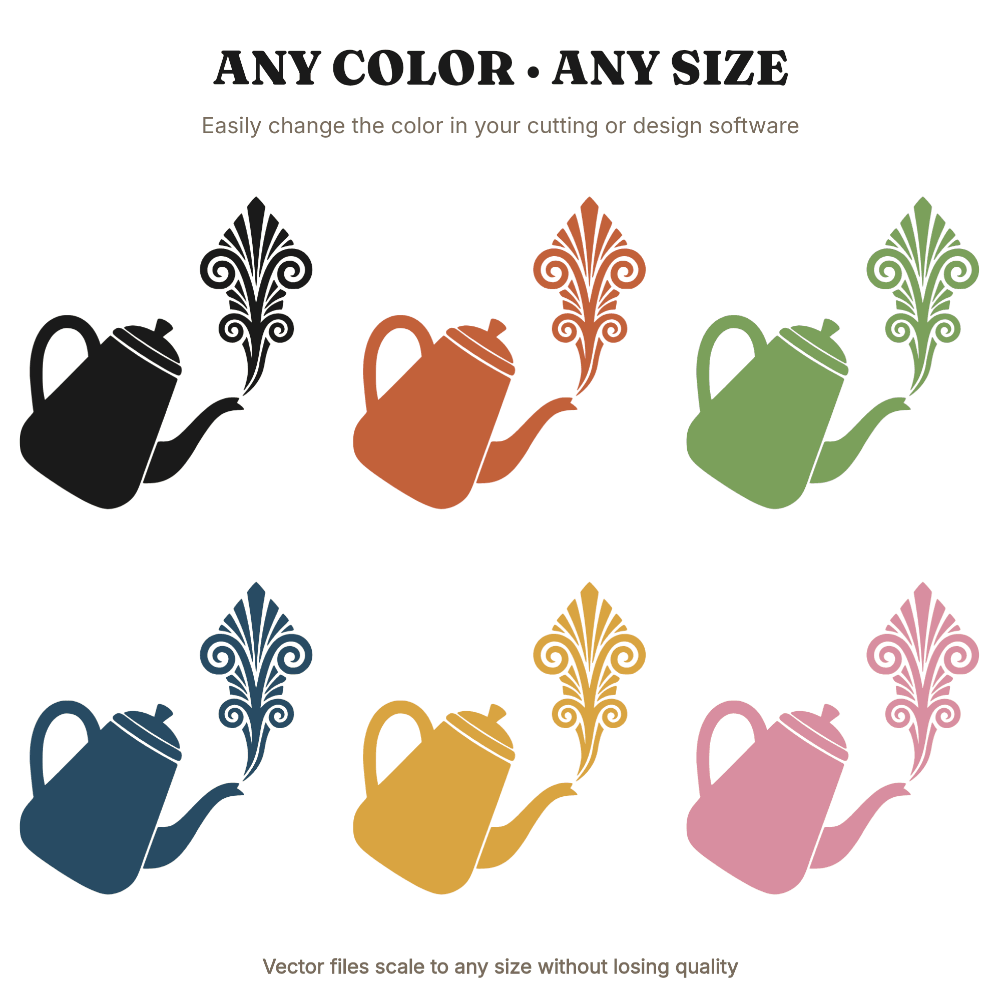 Vintage Percolator Coffee Pot SVG PNG Art Deco Steam Swirls Fall Kitchen Decor Cut File, view 2
