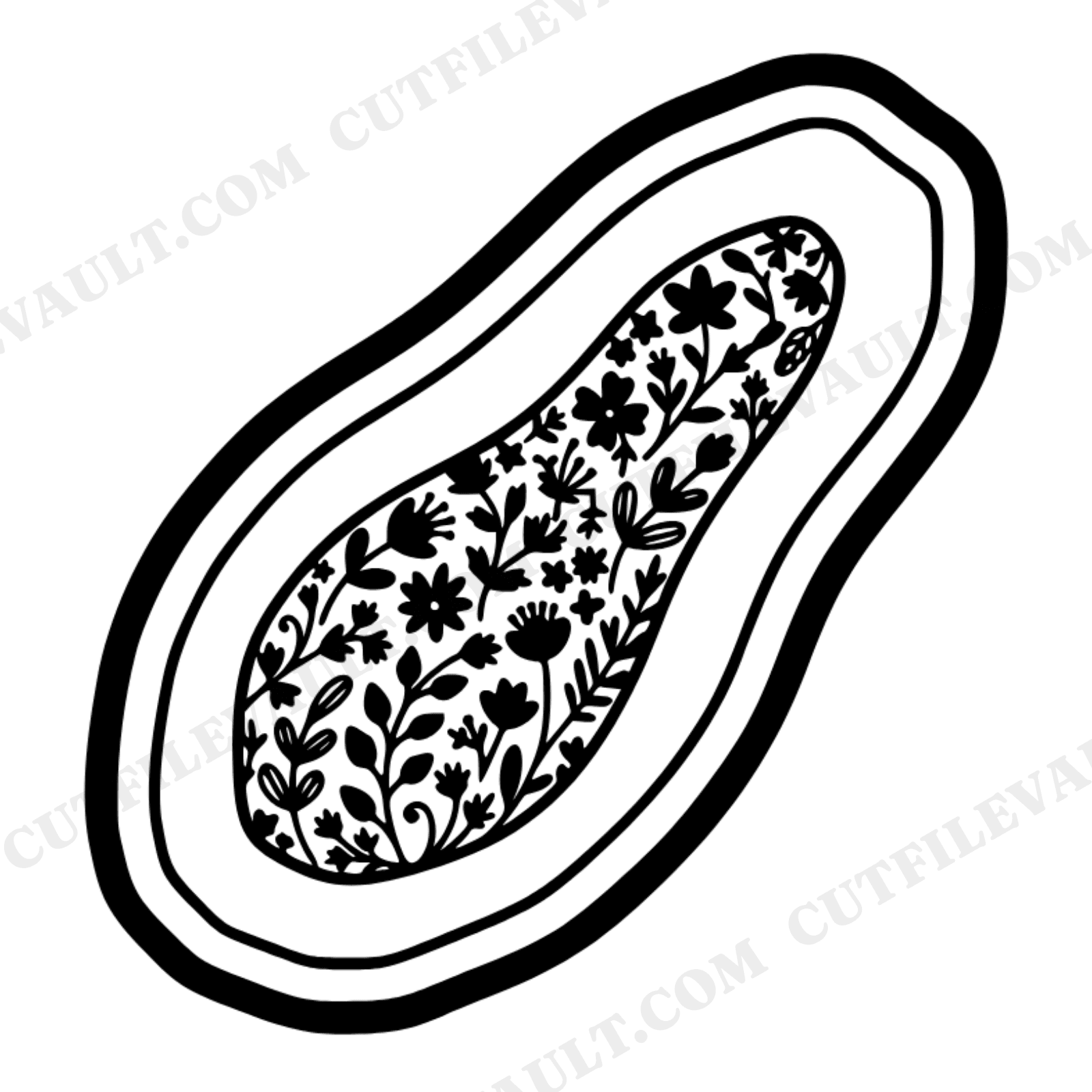 Tilted Geode Slice SVG PNG, Wildflower Crystal Botanical Cut File, Cottagecore Floral Nature Design, view 1