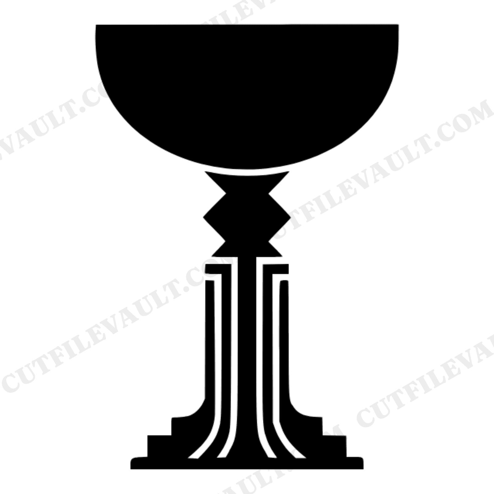Art Deco Champagne Coupe SVG PNG, Retro 70s Thanksgiving Place Card Cut File for Cricut Laser, view 1