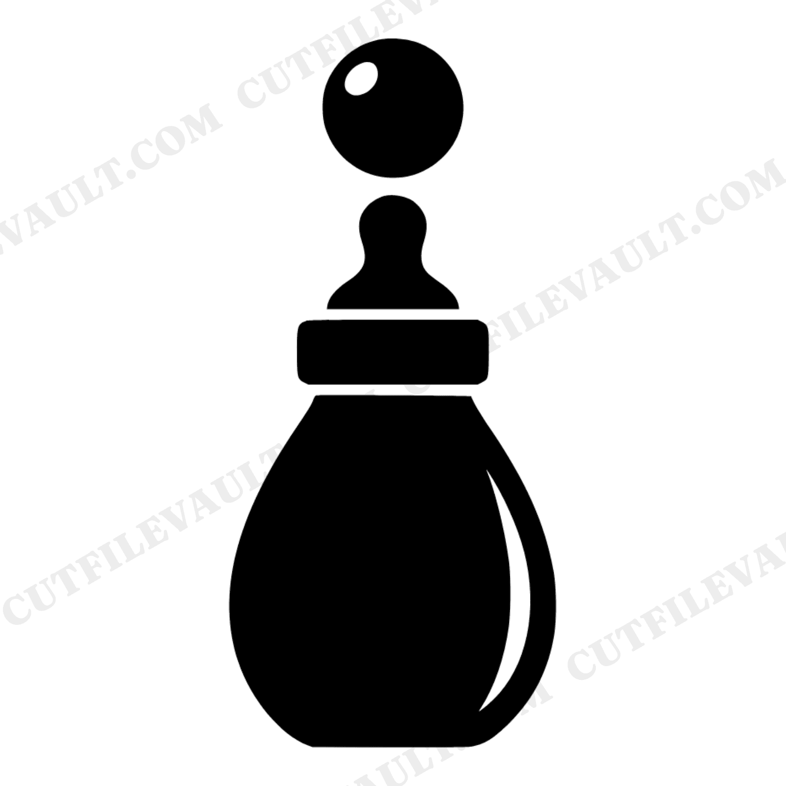 Retro Baby Bottle SVG PNG, 1970s Nursery Decor, New Year New Beginnings Bubble, Mid Century Minimal, view 1