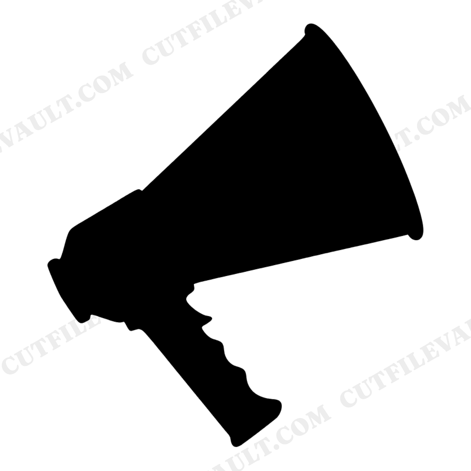 Vintage Cheerleader Megaphone SVG PNG Side View Silhouette Mid Century Retro Sports Cut File, view 1