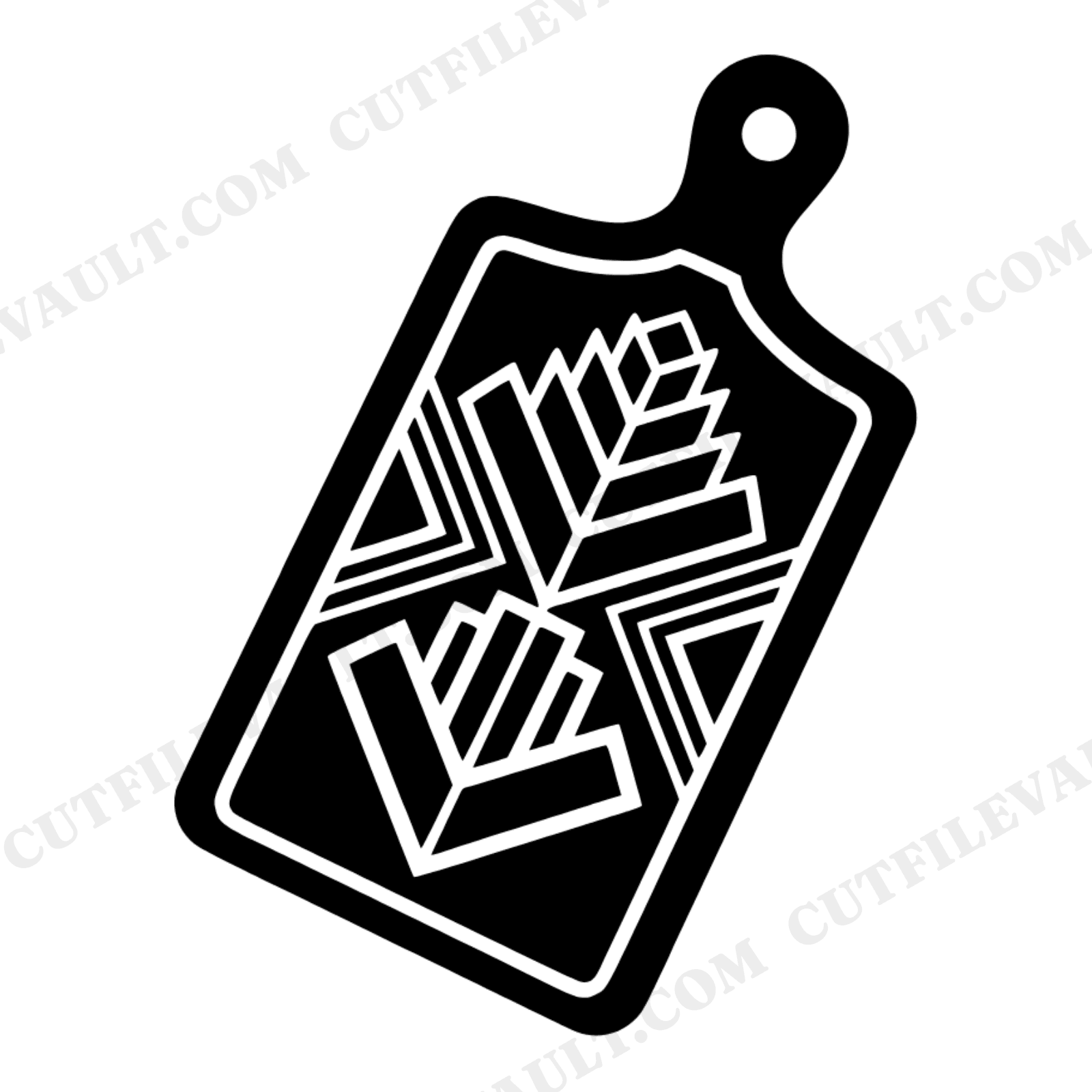 Art Deco Cutting Board SVG PNG, Geometric Kitchen Wall Art, Rustic Farmhouse Silhouette Cut File, view 1