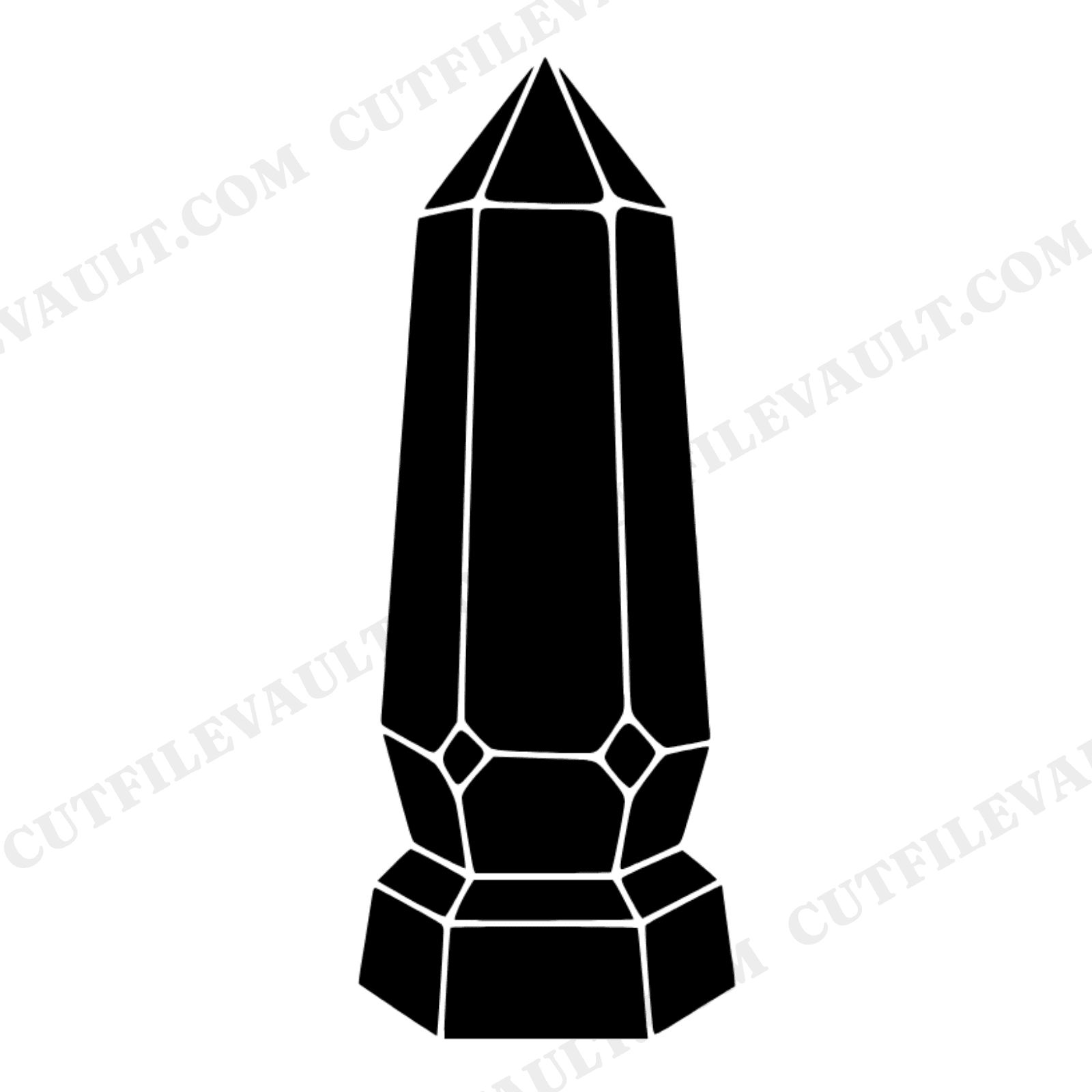 Crystal Point Trophy SVG PNG, Gemstone Silhouette, Boho Achievement Award Cut File Design, view 1