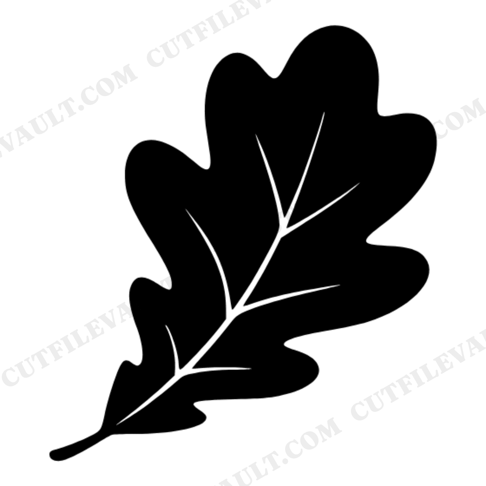 Tumbling Oak Leaf SVG PNG Mid Century Autumn Silhouette Cut File for Fall Decor, view 1