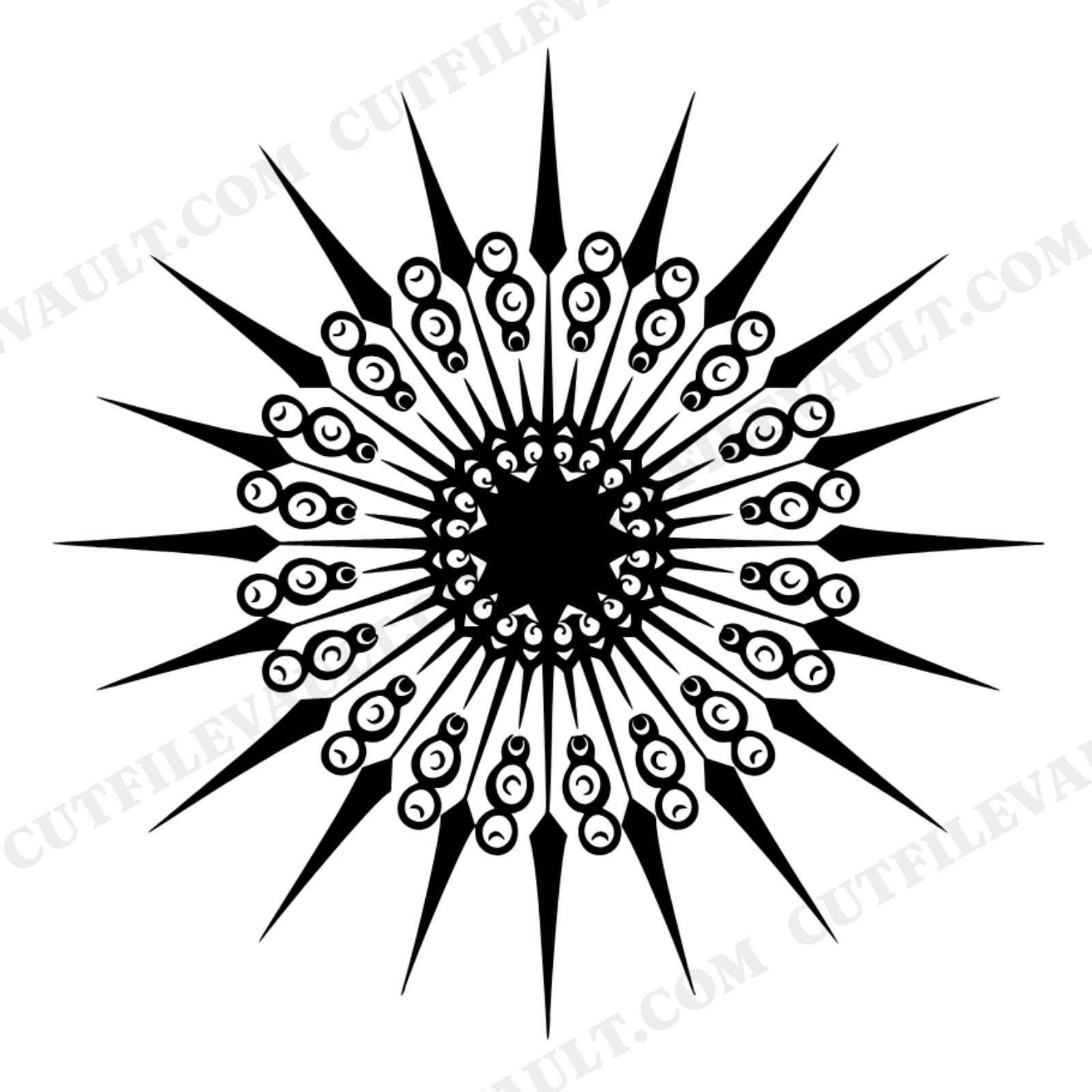 Celestial Starburst Mandala SVG PNG New Year Firework Cut File Geometric Farmhouse Wall Art, view 1