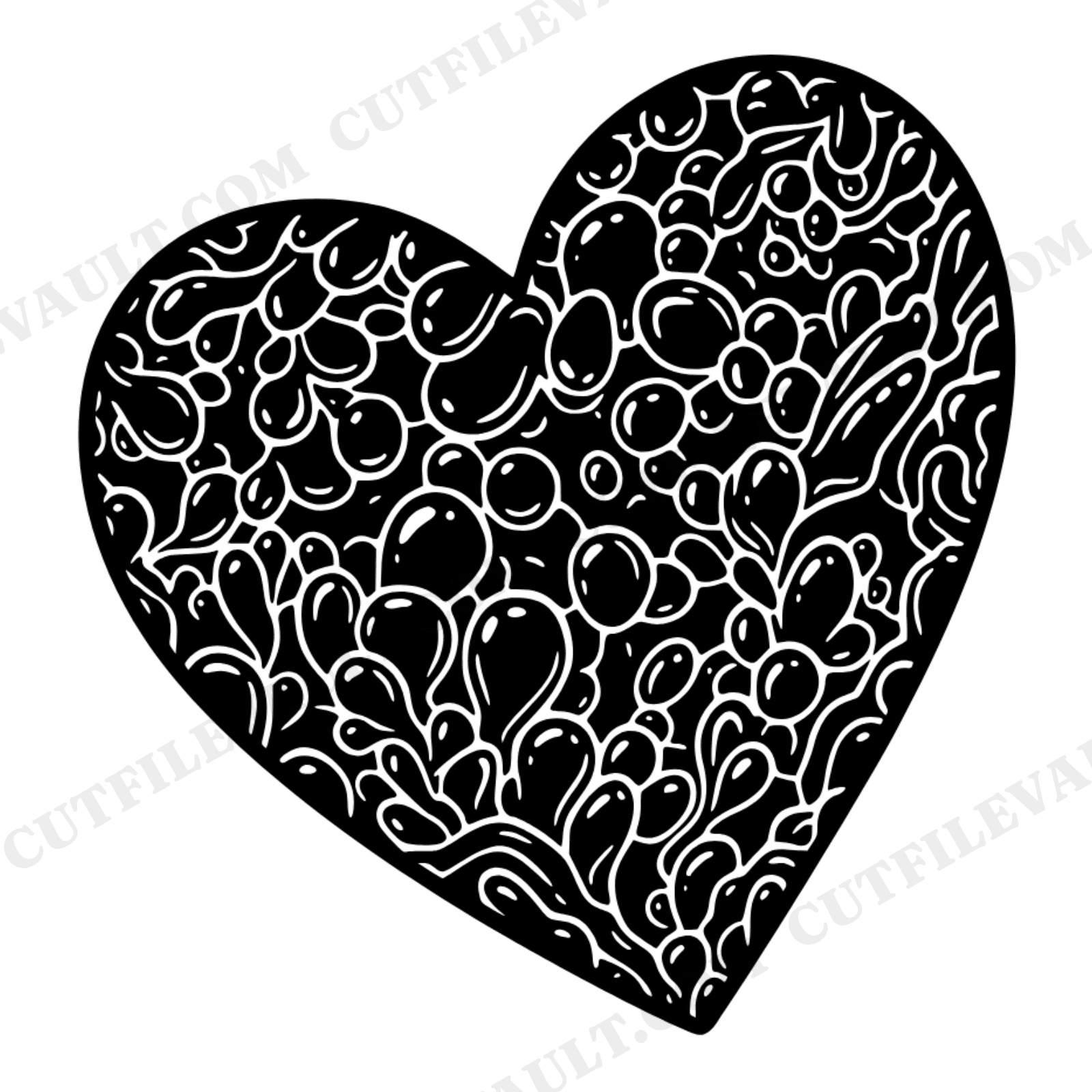 Druzy Crystal Heart SVG PNG Tilted Thanksgiving Gratitude Vintage Botanical Cut File for Cricut, view 1