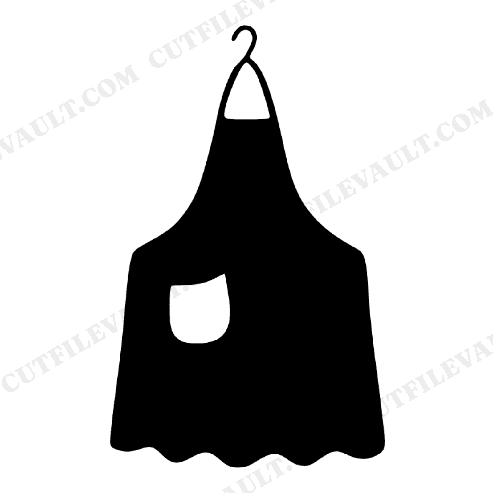 Ruffled Apron on Hook SVG PNG Autumn Silhouette Boho Kitchen Decor Cut File for Cricut, view 1