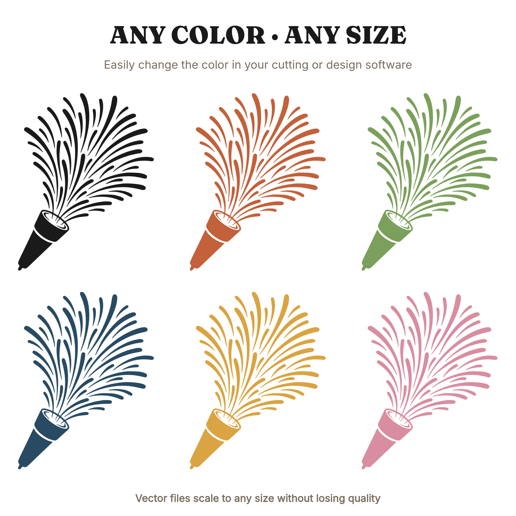 Confetti Popper SVG PNG, New Year Celebration Cut File, Boho Party Streamers Silhouette Design, view 2