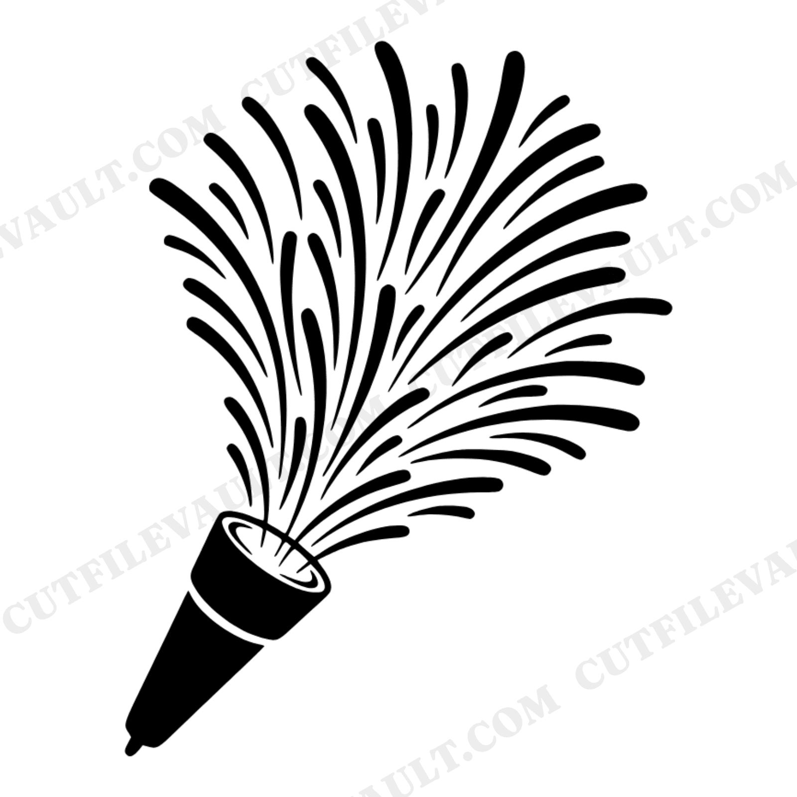 Confetti Popper SVG PNG, New Year Celebration Cut File, Boho Party Streamers Silhouette Design, view 1