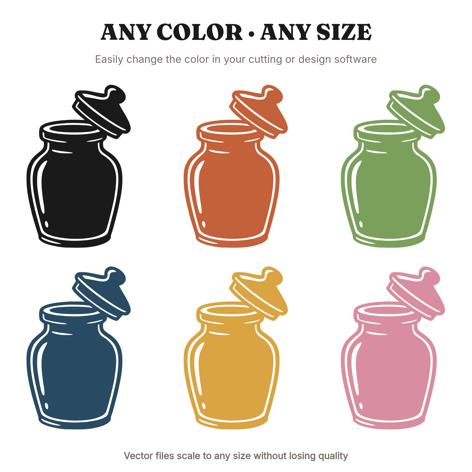Autumn Apothecary Jar SVG PNG Bold Tattoo Flash Silhouette Cut File for Fall Kitchen Decor, view 2