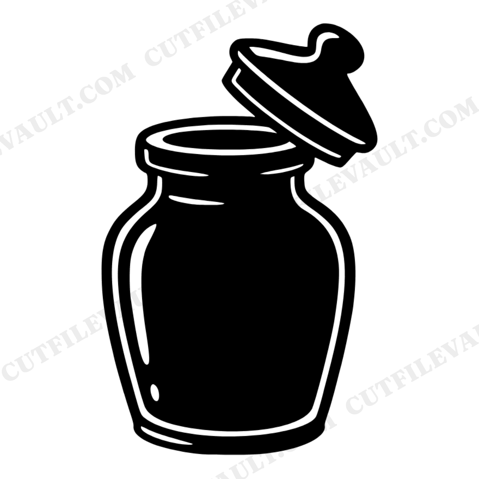 Autumn Apothecary Jar SVG PNG Bold Tattoo Flash Silhouette Cut File for Fall Kitchen Decor, view 1