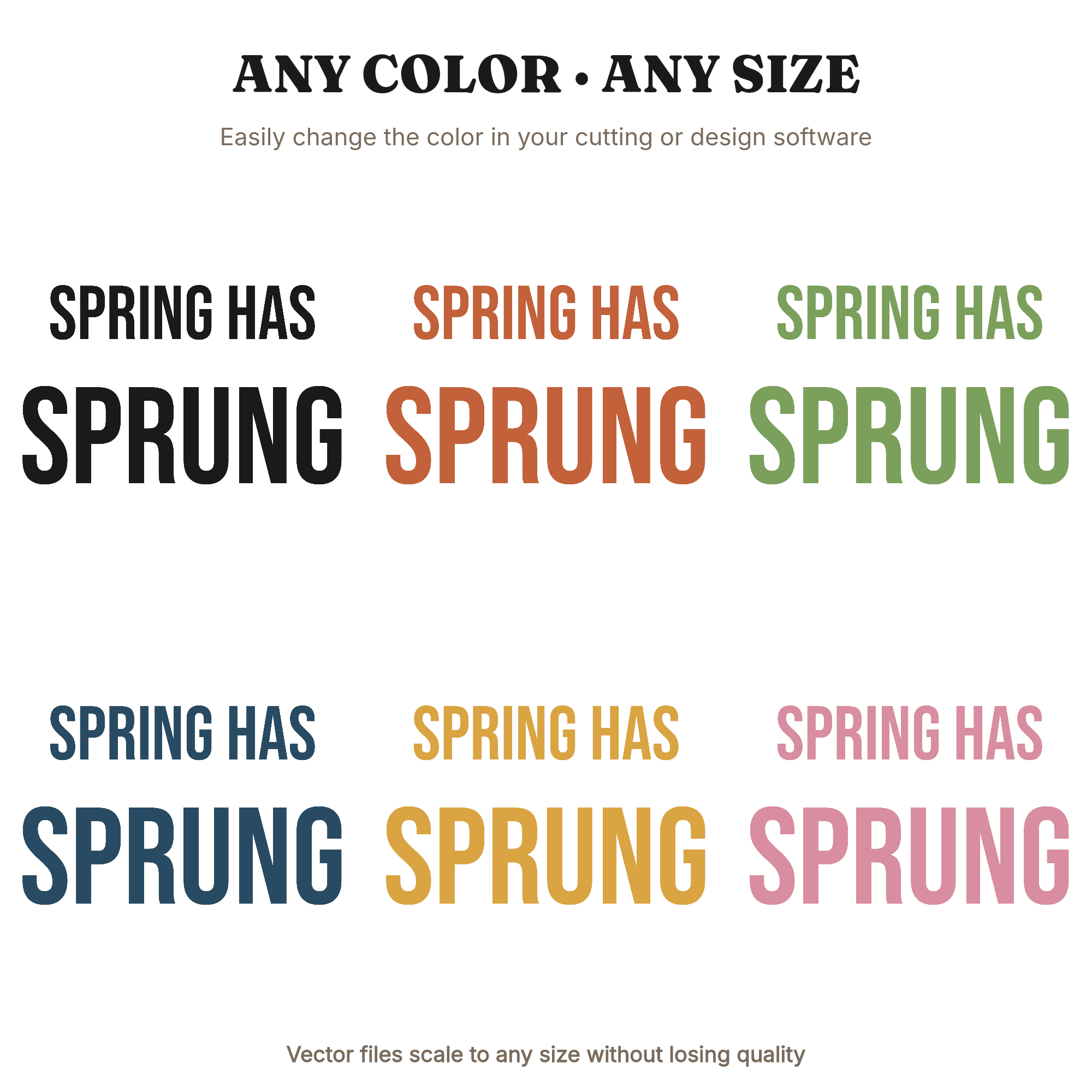 Spring Has Sprung Easter Porch Sign SVG PNG Art Deco Geometric Lettering Cut File, view 2
