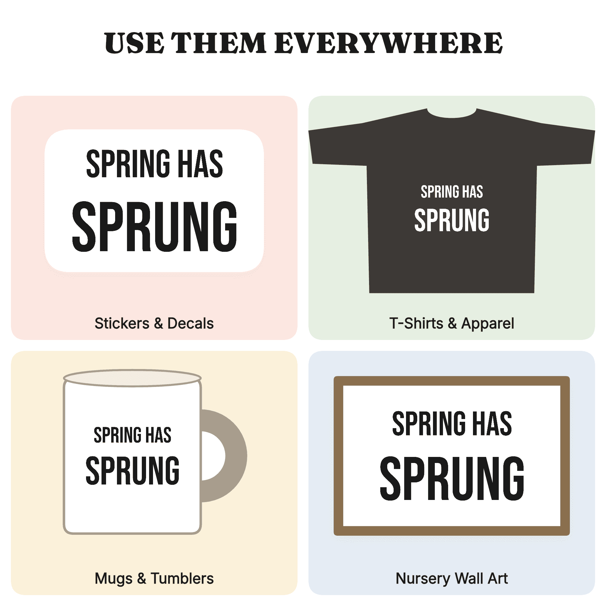 Spring Has Sprung Easter Porch Sign SVG PNG Art Deco Geometric Lettering Cut File, view 3