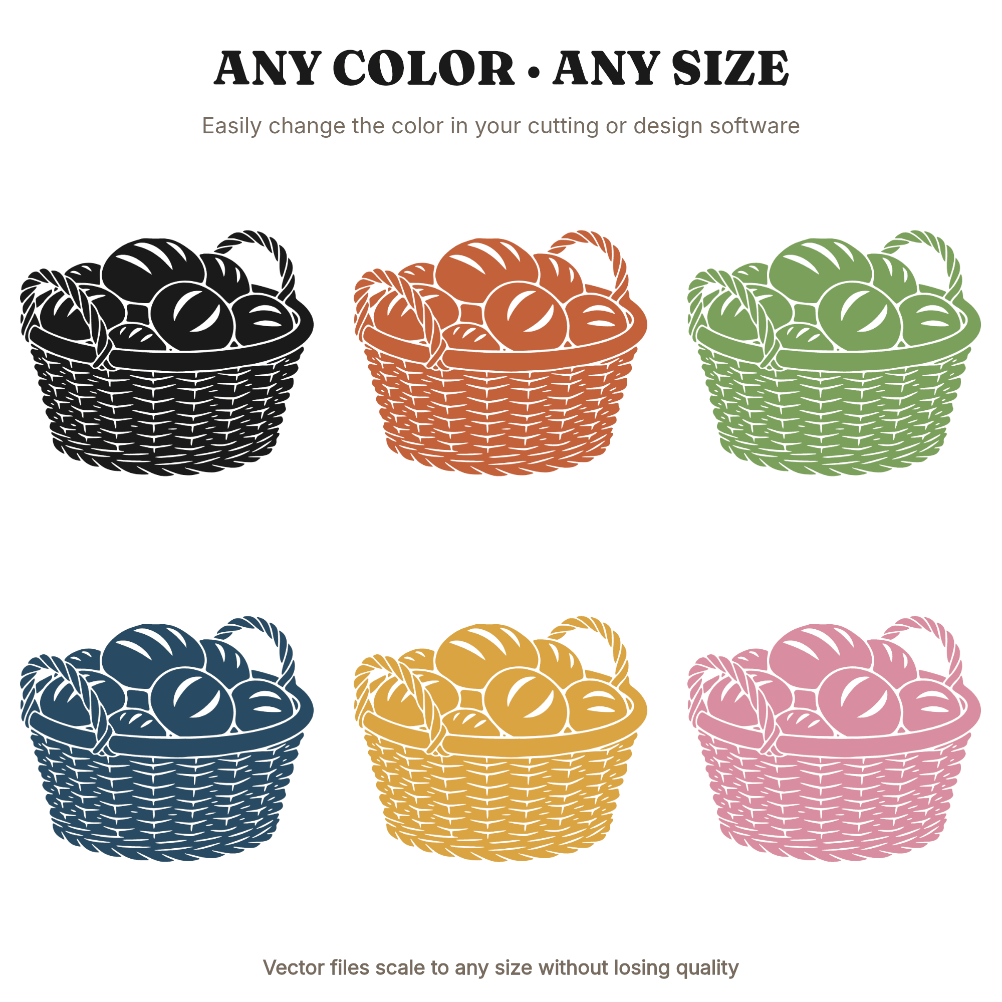 Woven Basket with Rolls SVG PNG, Thanksgiving Bread Basket Cut File, Boho Kitchen Decor SVG, view 2