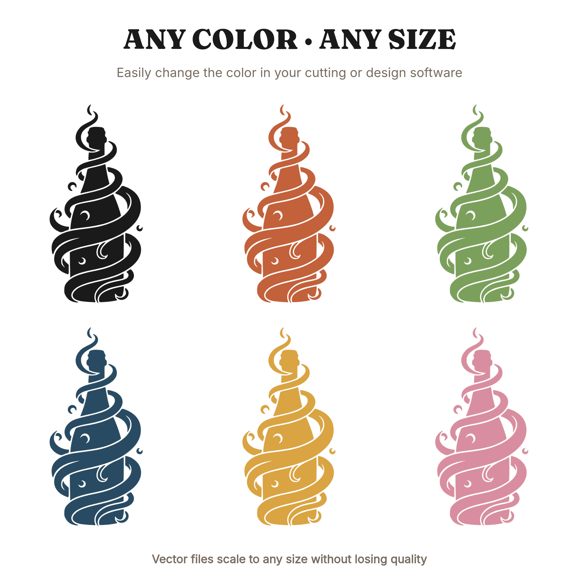 Celestial Champagne Bottle SVG PNG, Mystical Wedding Cut File, Wood Shavings Christmas Design, view 2