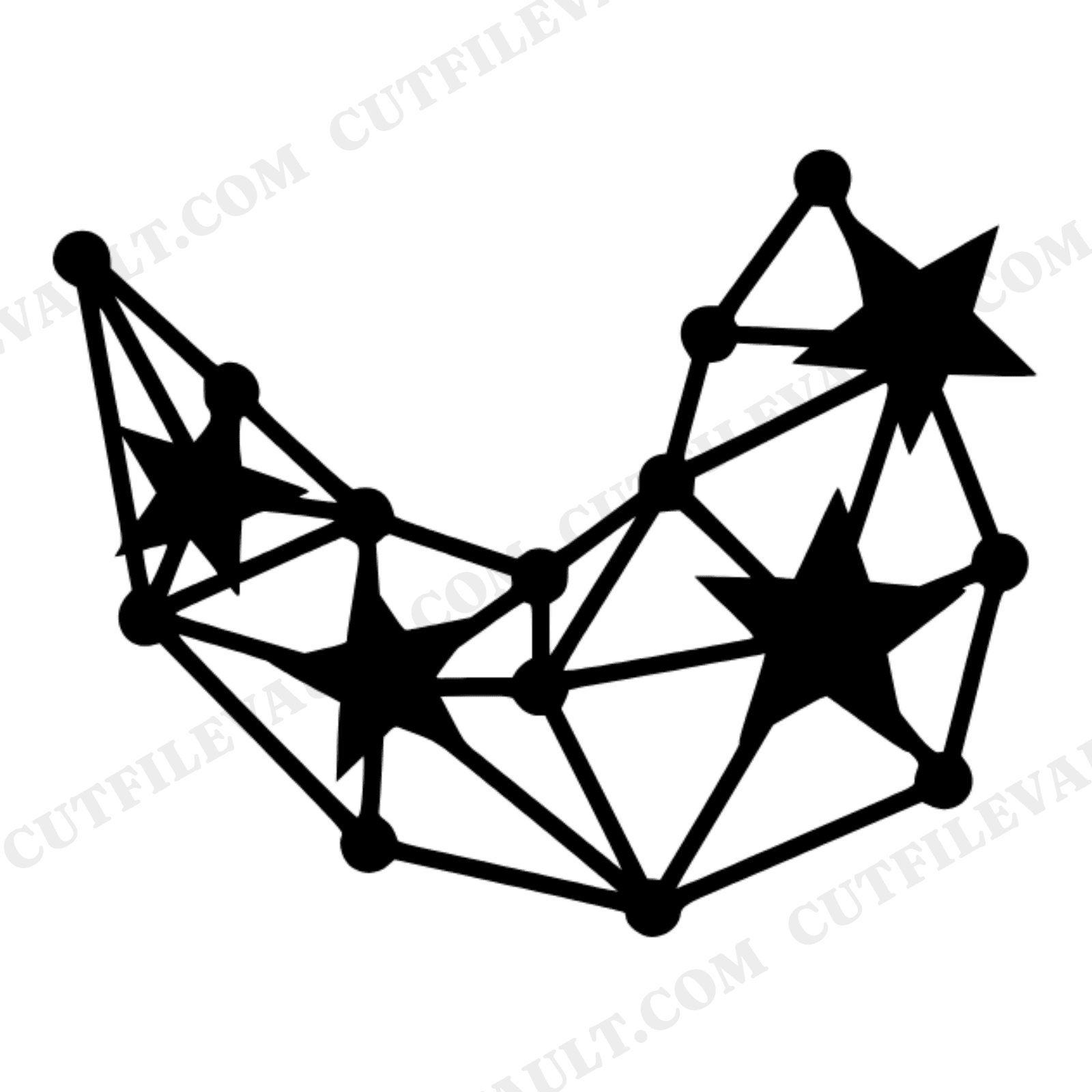 Celestial Cornucopia Constellation SVG PNG, Thanksgiving Horn of Plenty Cut File, Modern Holiday Decor, view 1