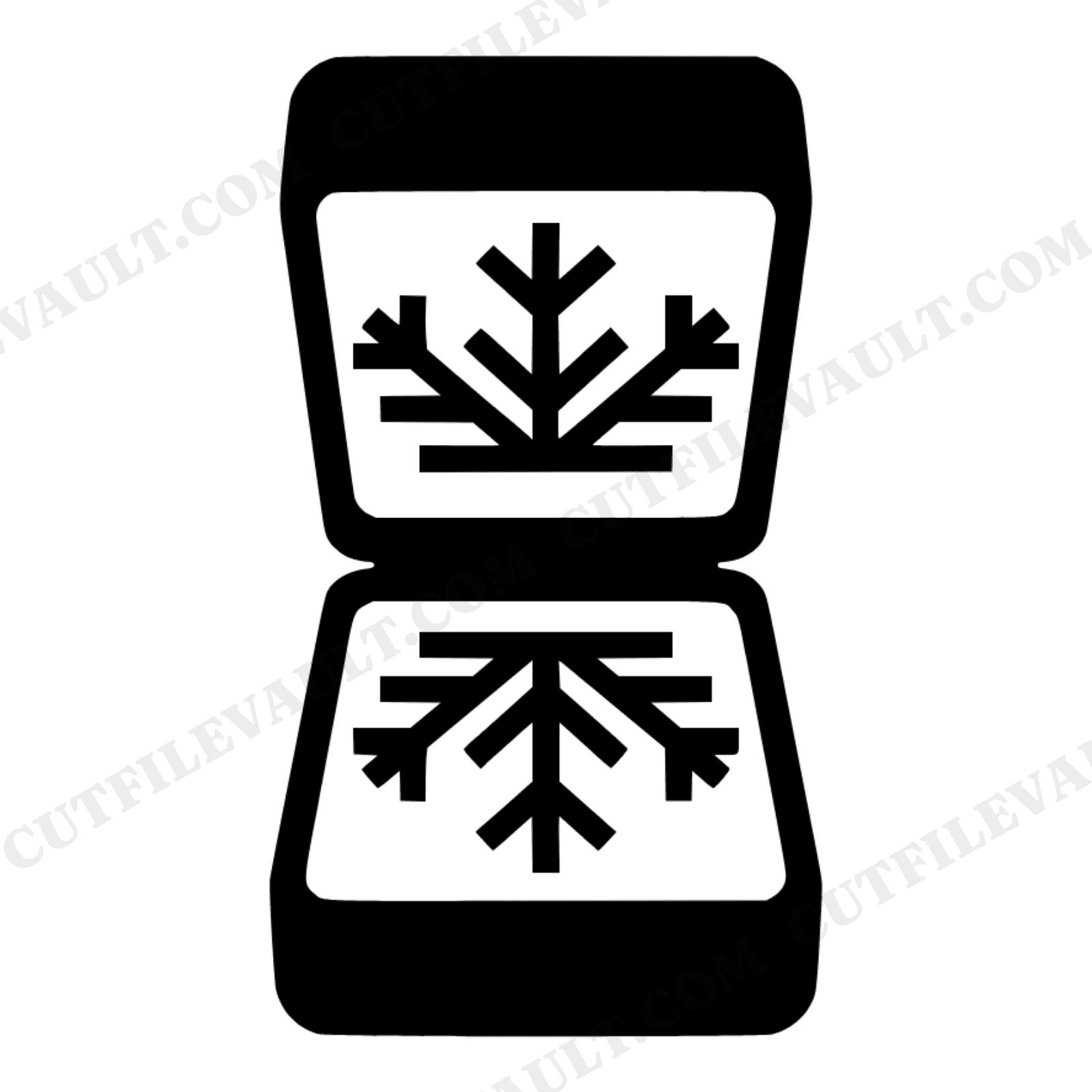 Open Ring Box Snowflake Lid SVG PNG Winter Proposal Engagement Cut File Scandinavian Design, view 1