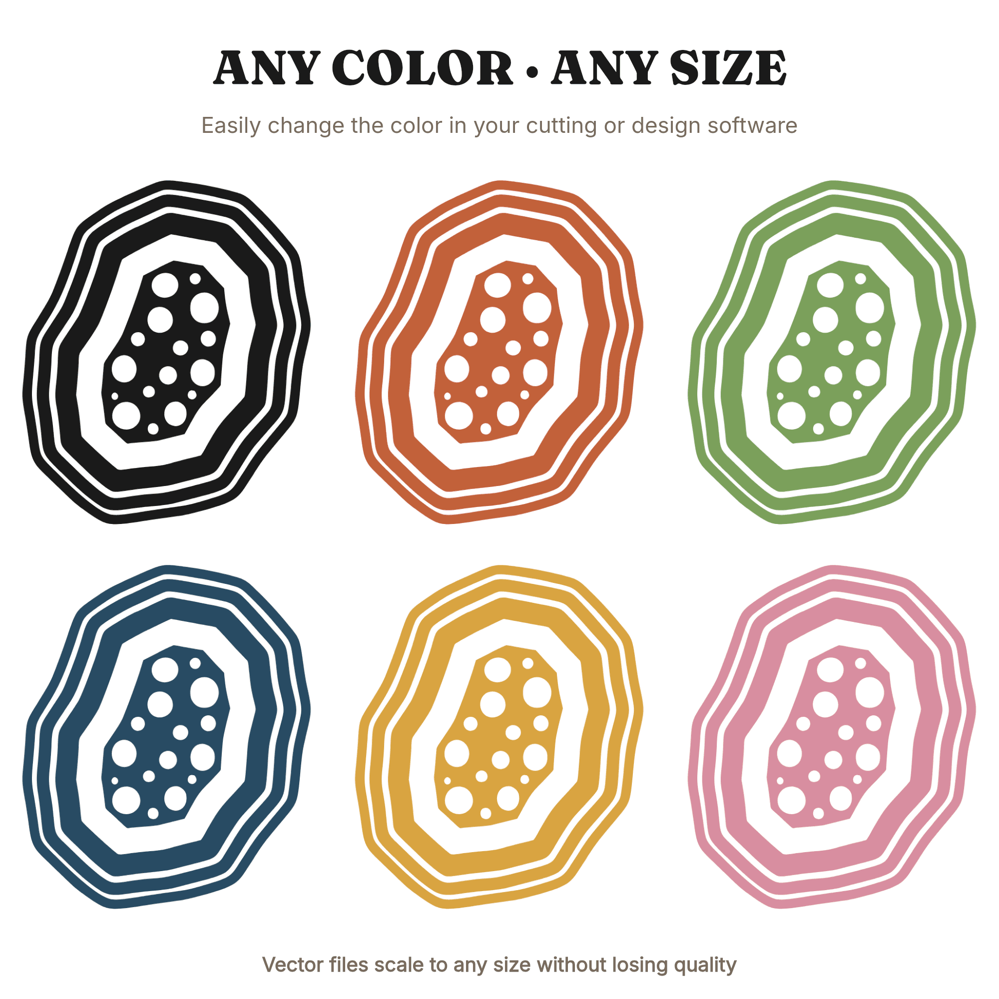 Kawaii Geode Slice SVG PNG, Crystal Geode Cut File, Modern Brutalist Nature Design, view 2