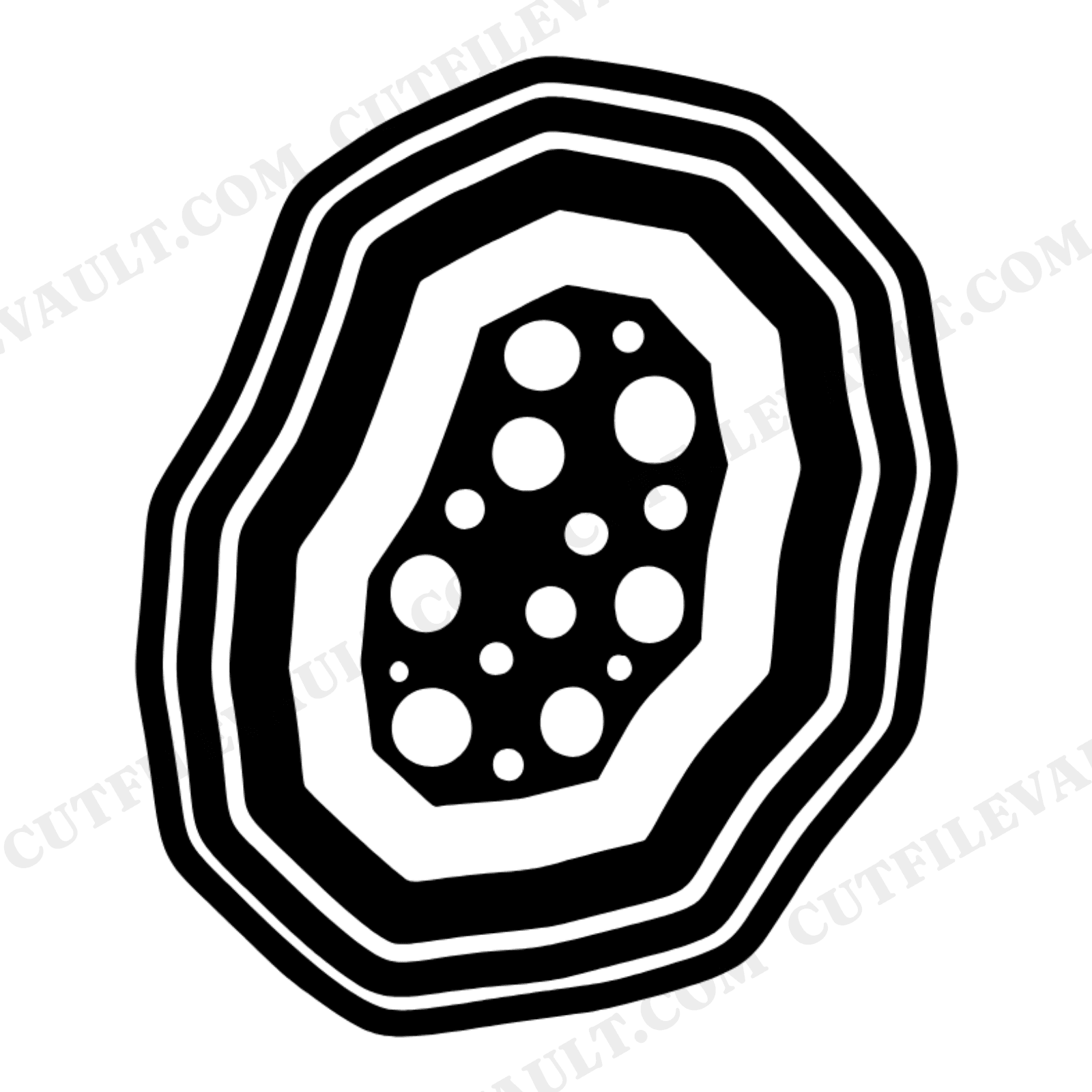 Kawaii Geode Slice SVG PNG, Crystal Geode Cut File, Modern Brutalist Nature Design, view 1