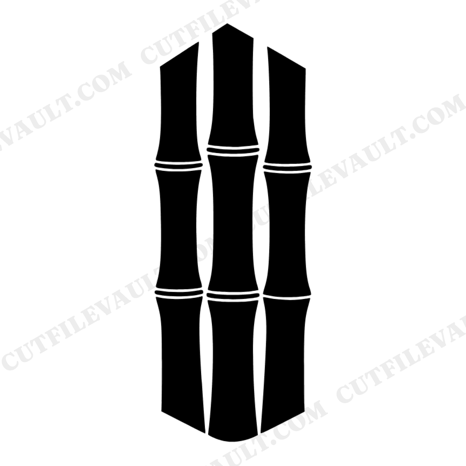 Art Deco Bamboo SVG PNG, Minimalist Bamboo Silhouette Cut File, New Year Growth Design, view 1