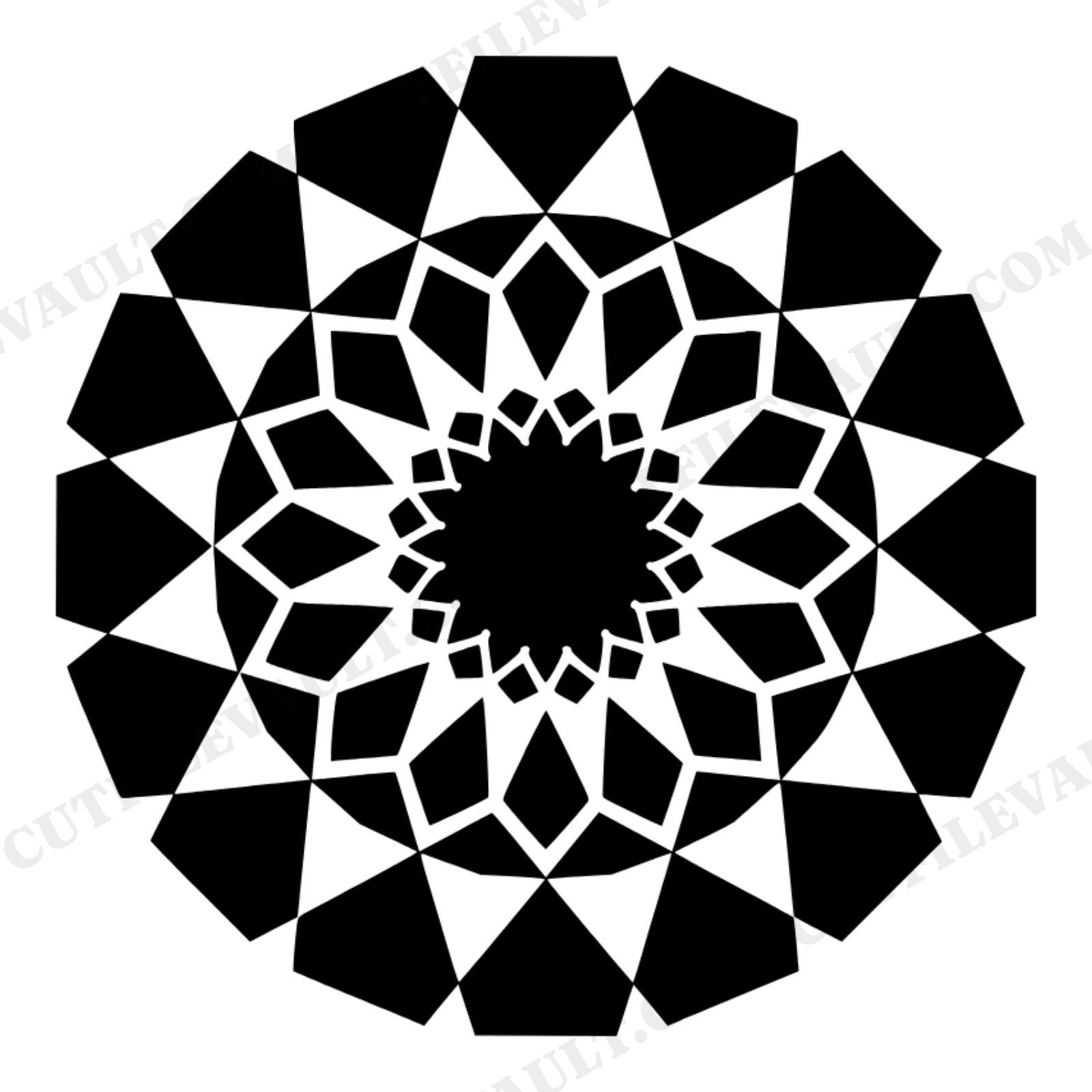 Art Deco Marigold SVG PNG, Dia de los Muertos Flower Cut File, Geometric Ofrenda Marigold Silhouette, view 1